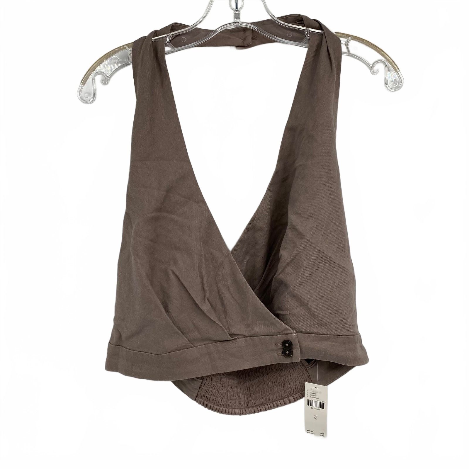 Maeve Brown Halter Crop Top
