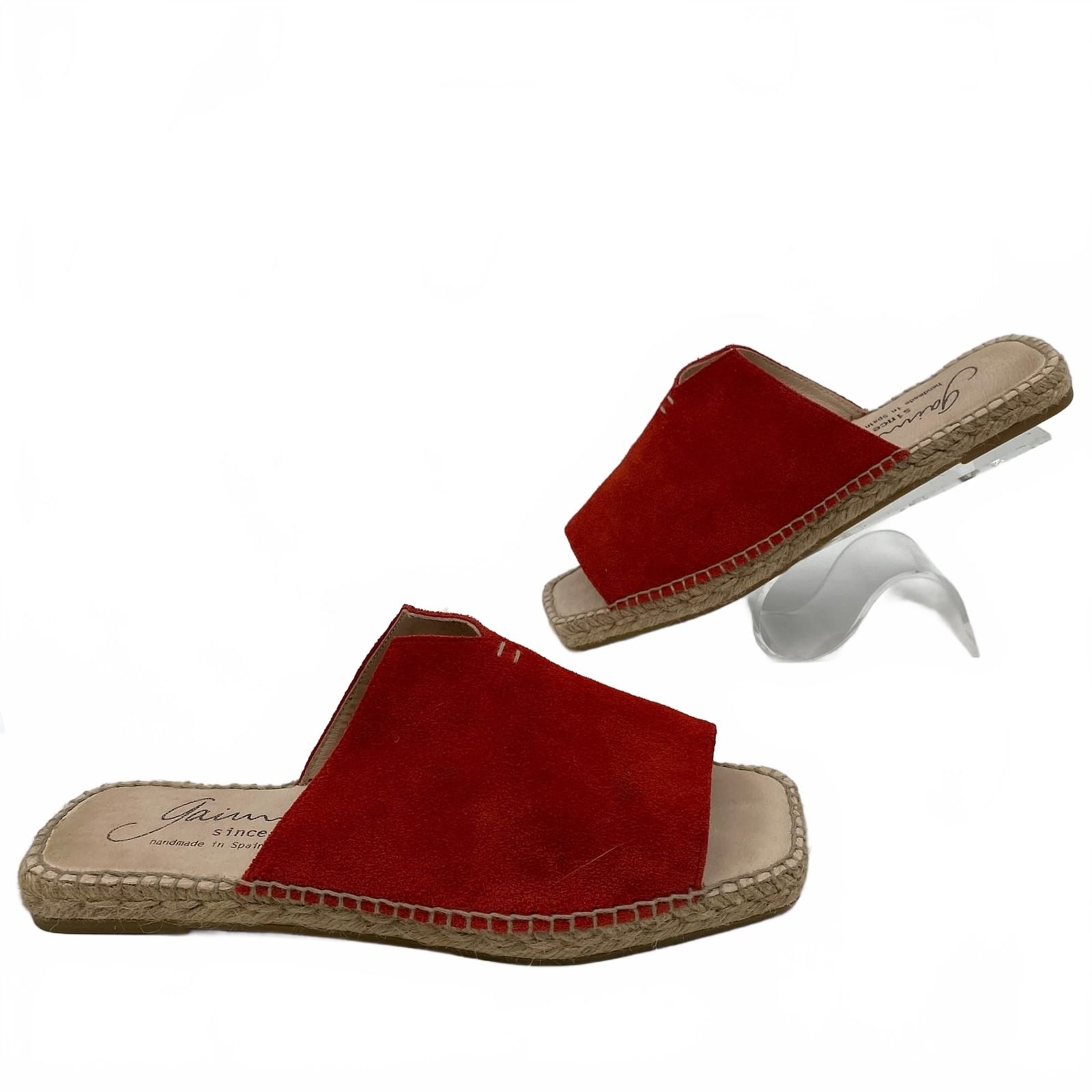 Gaimo Red Suede Espadrille Sandals Gaimo Red Suede Espadrille 