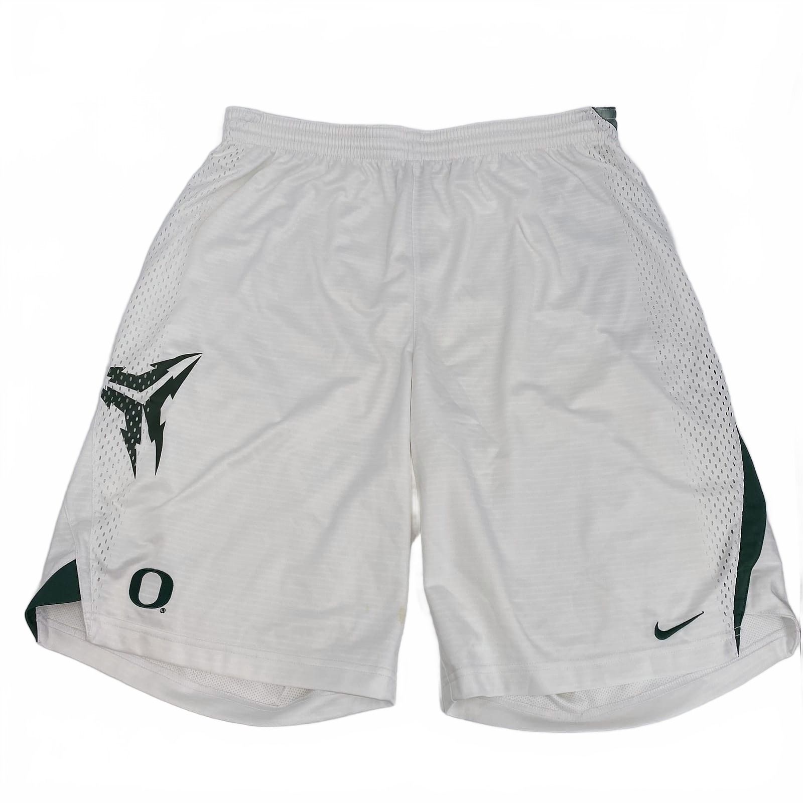 Nike White/Green University of Oregon Basketball Shorts