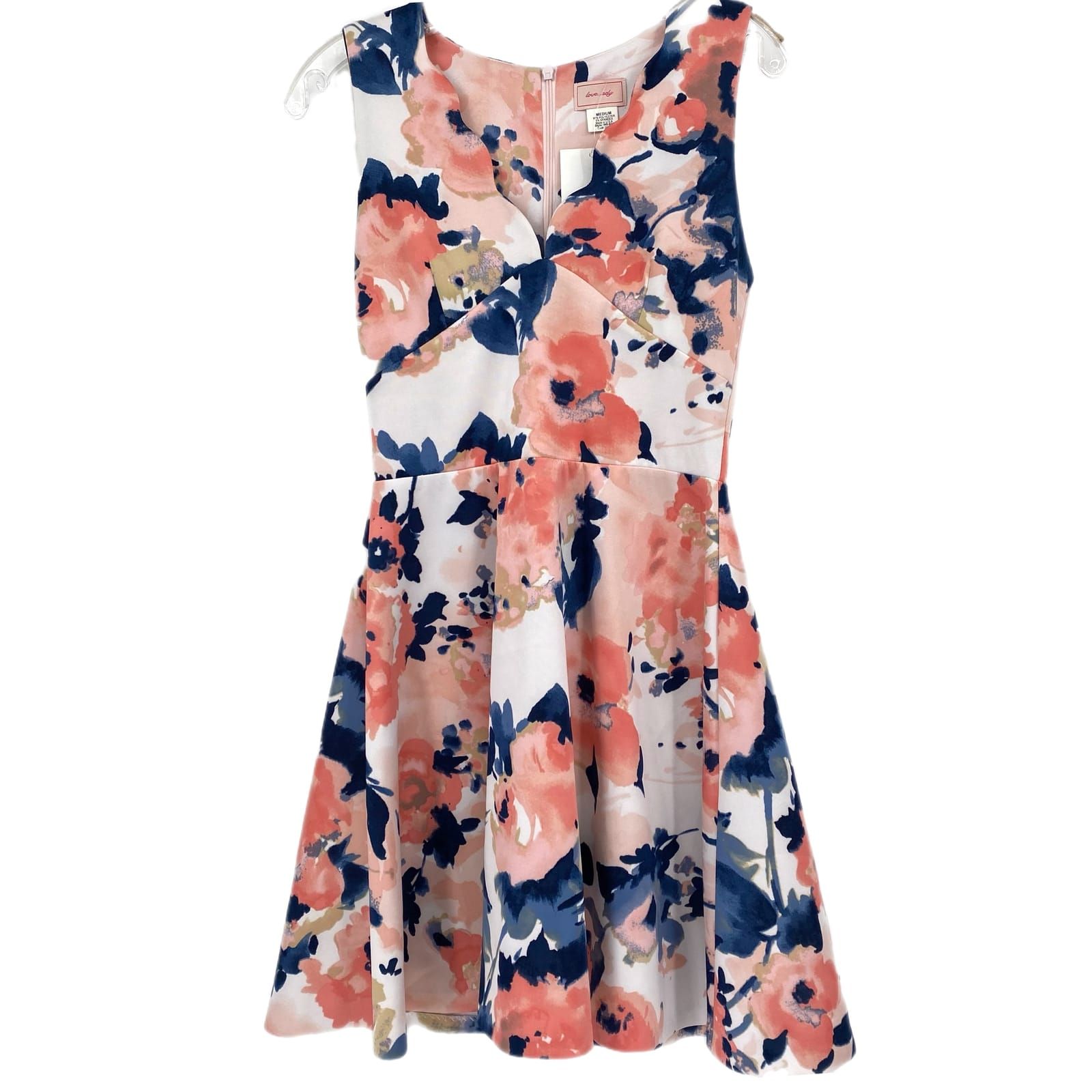 Chic Pink & Blue Floral Mini Dress