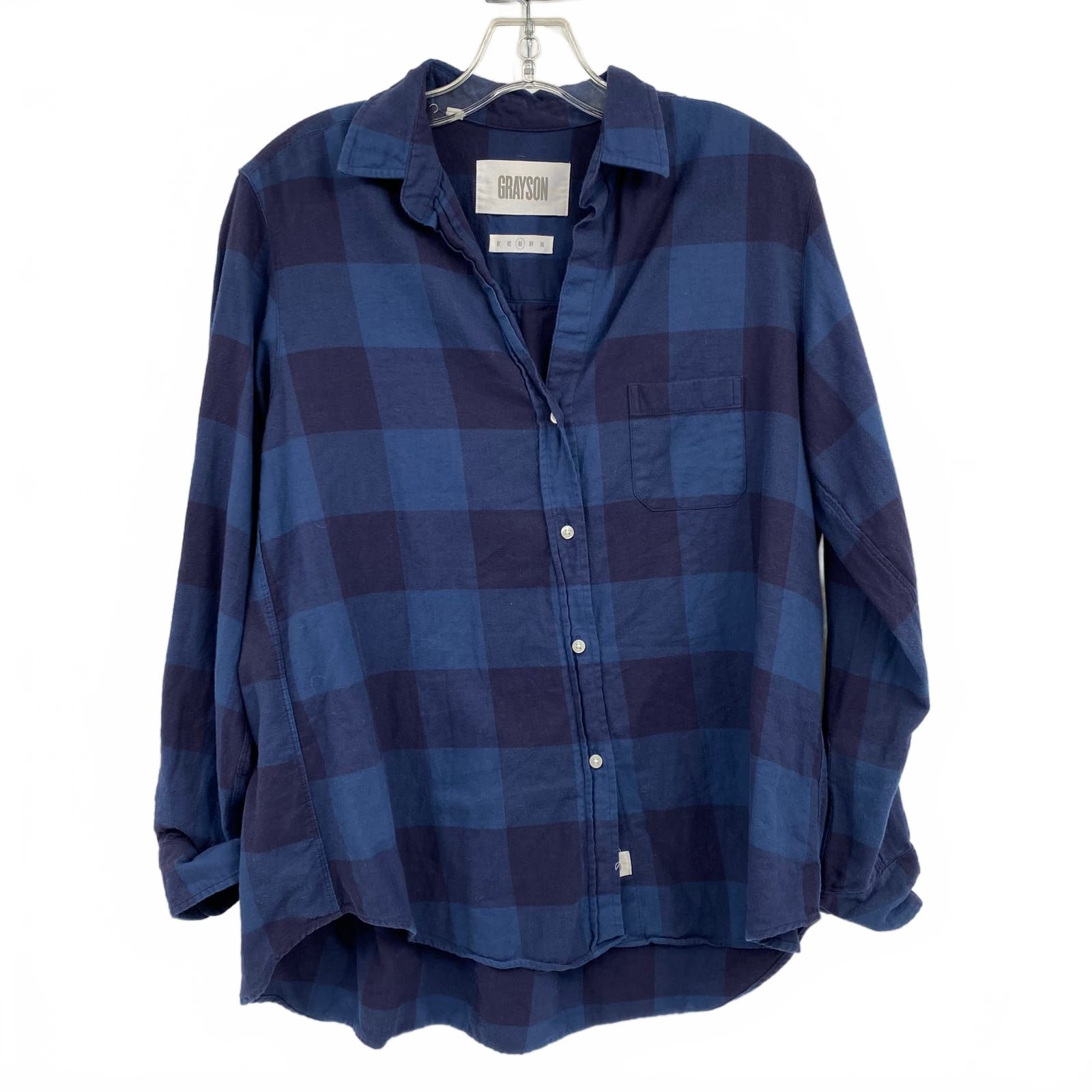 Grayson Blue Plaid Cotton Button-Down