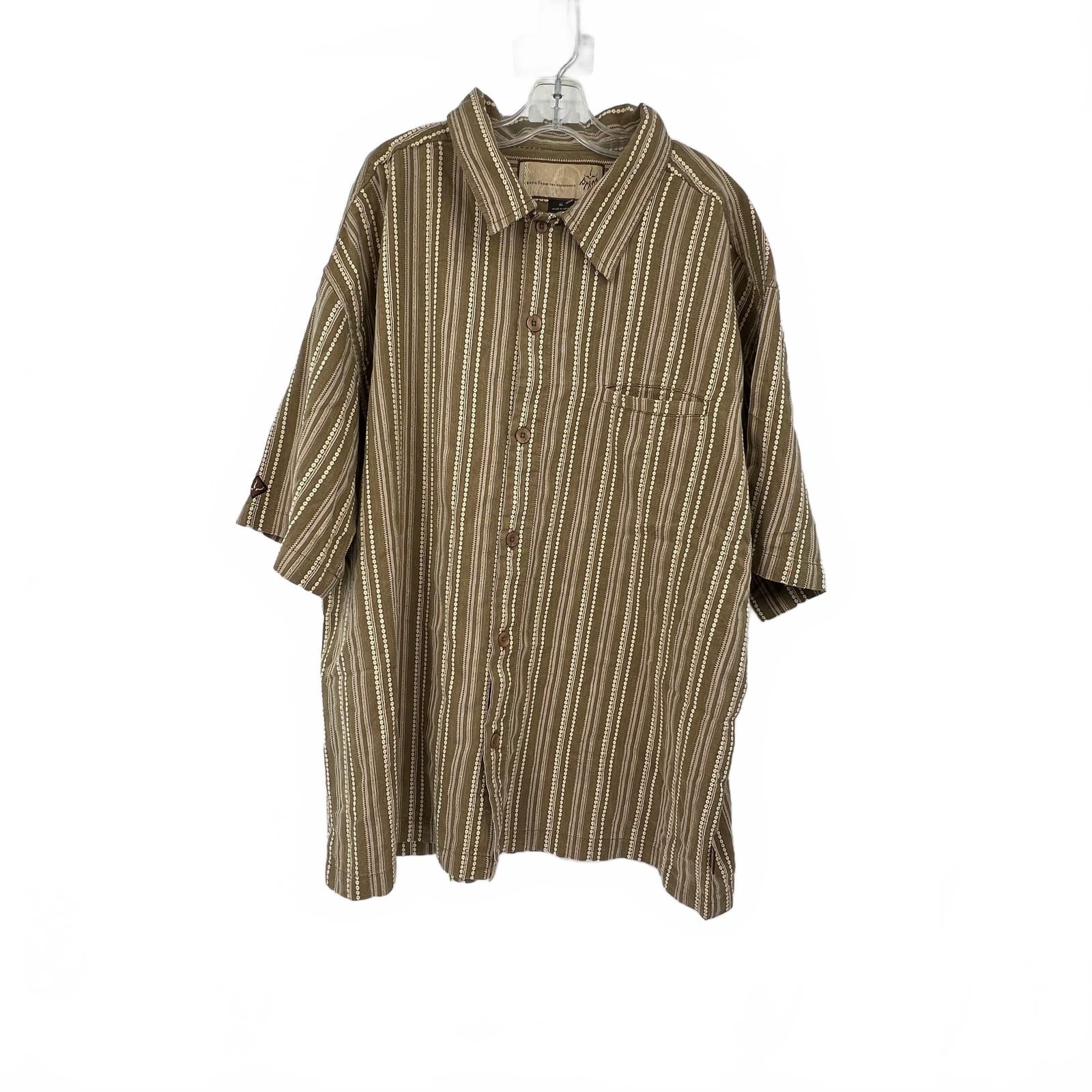 Prana Green Print Button Up Shirt