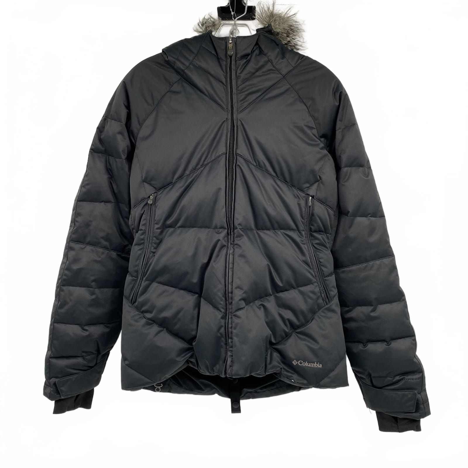 Columbia Black Faux Fur Trim Puffer Jacket