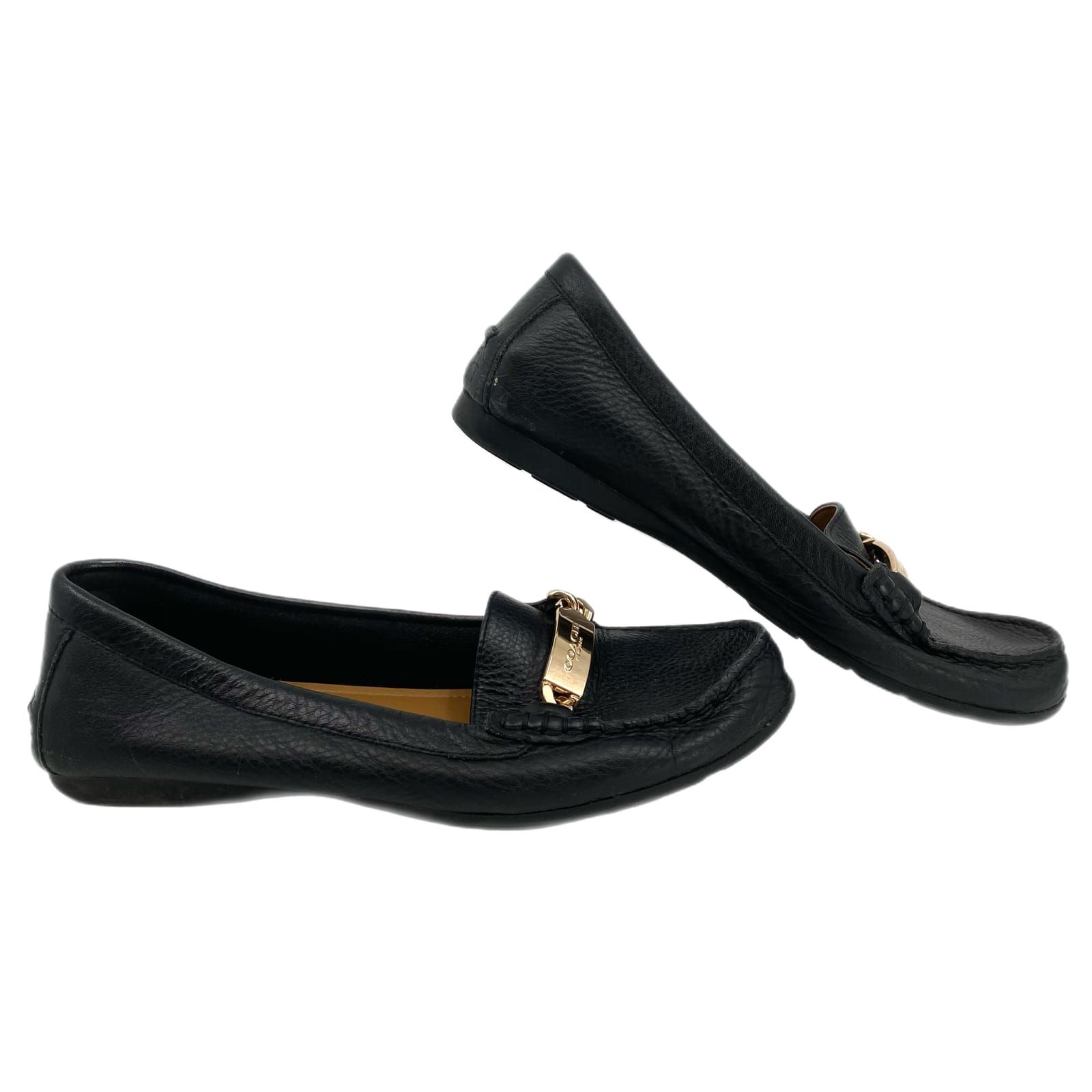 Coach Black Classic Leather Loafers