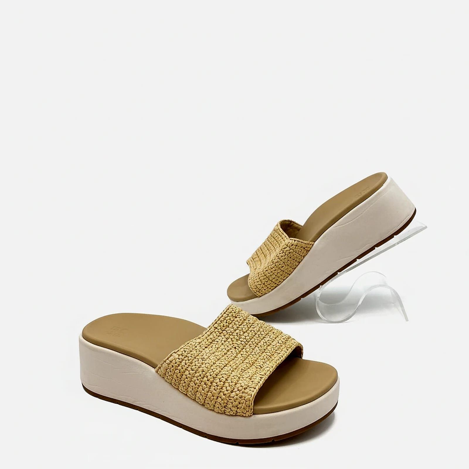 Abeo Beige Woven Straw Sandals