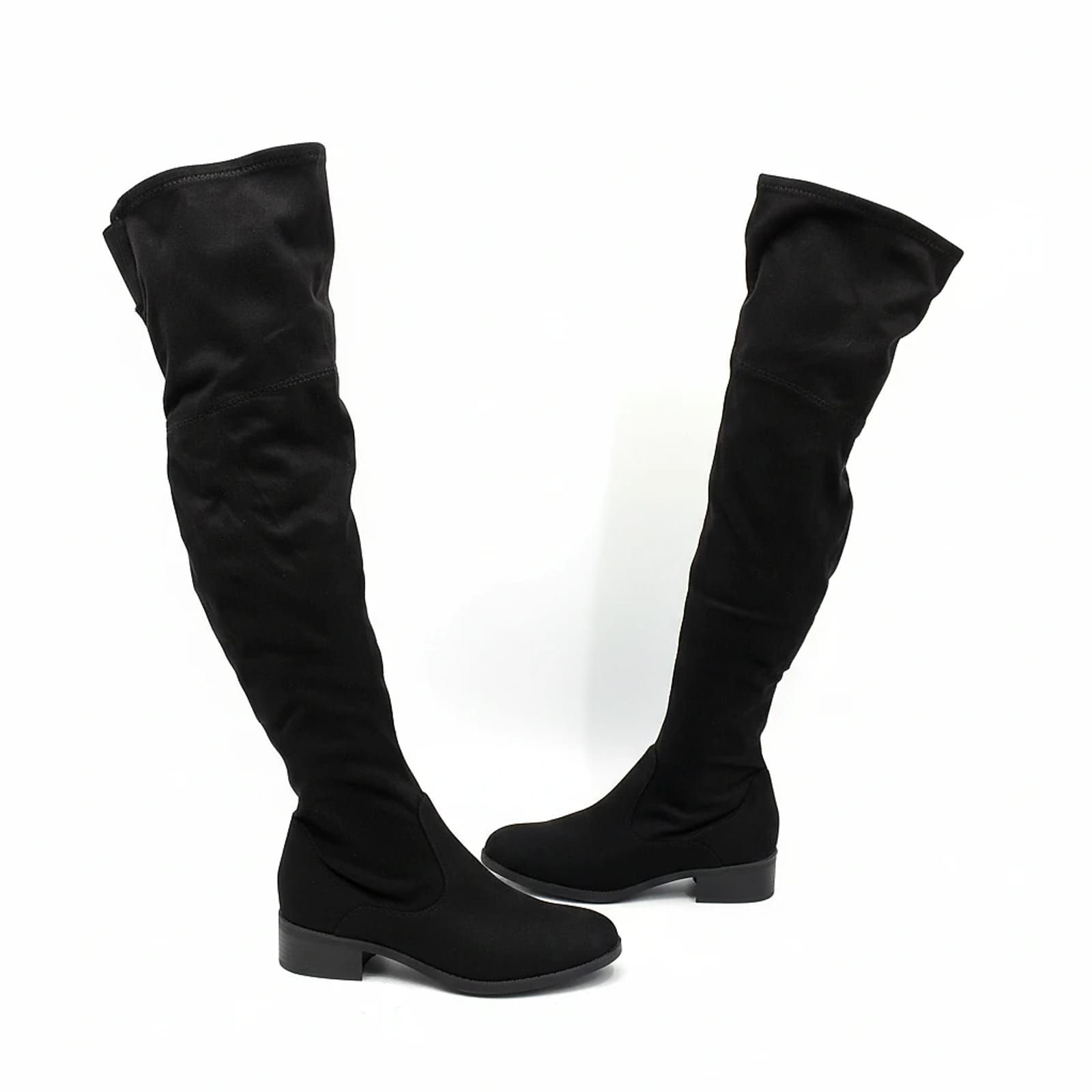 Unisa Black Faux Suede Over-the-Knee Boots