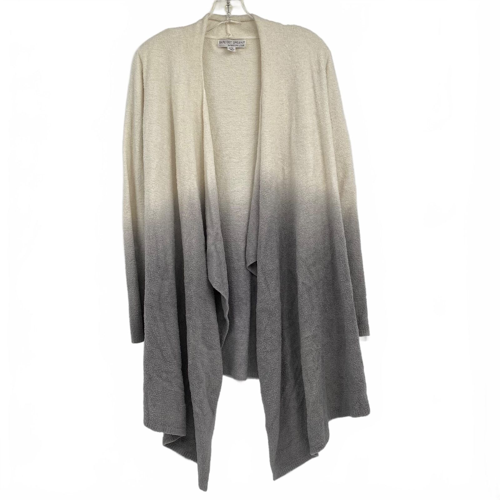 Barefoot Dreams Cream Gray Ombré Bamboo Chic Lite Cardigan