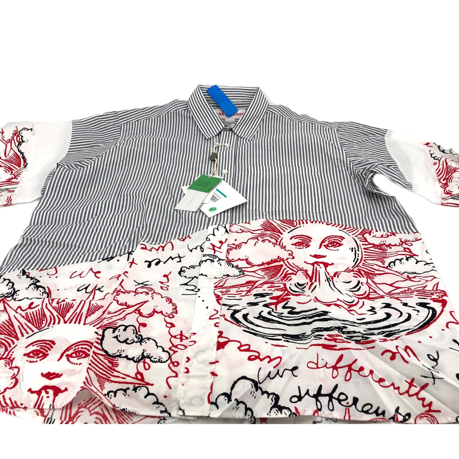 Stella McCartney Red & White Striped Button-Up Shirt