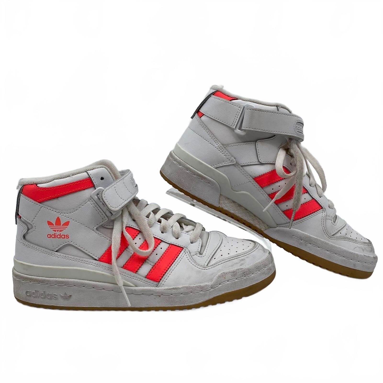 Adidas White Pink Forum Mid Sneakers
