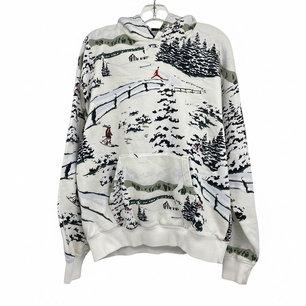 Air Jordan White Black Holiday 2025 Brooklynn Ski Print Hoodie