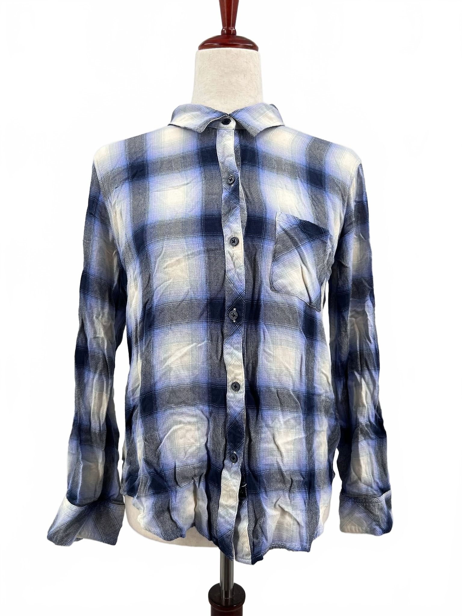 Rails Blue Rayon Button-Down Shirt