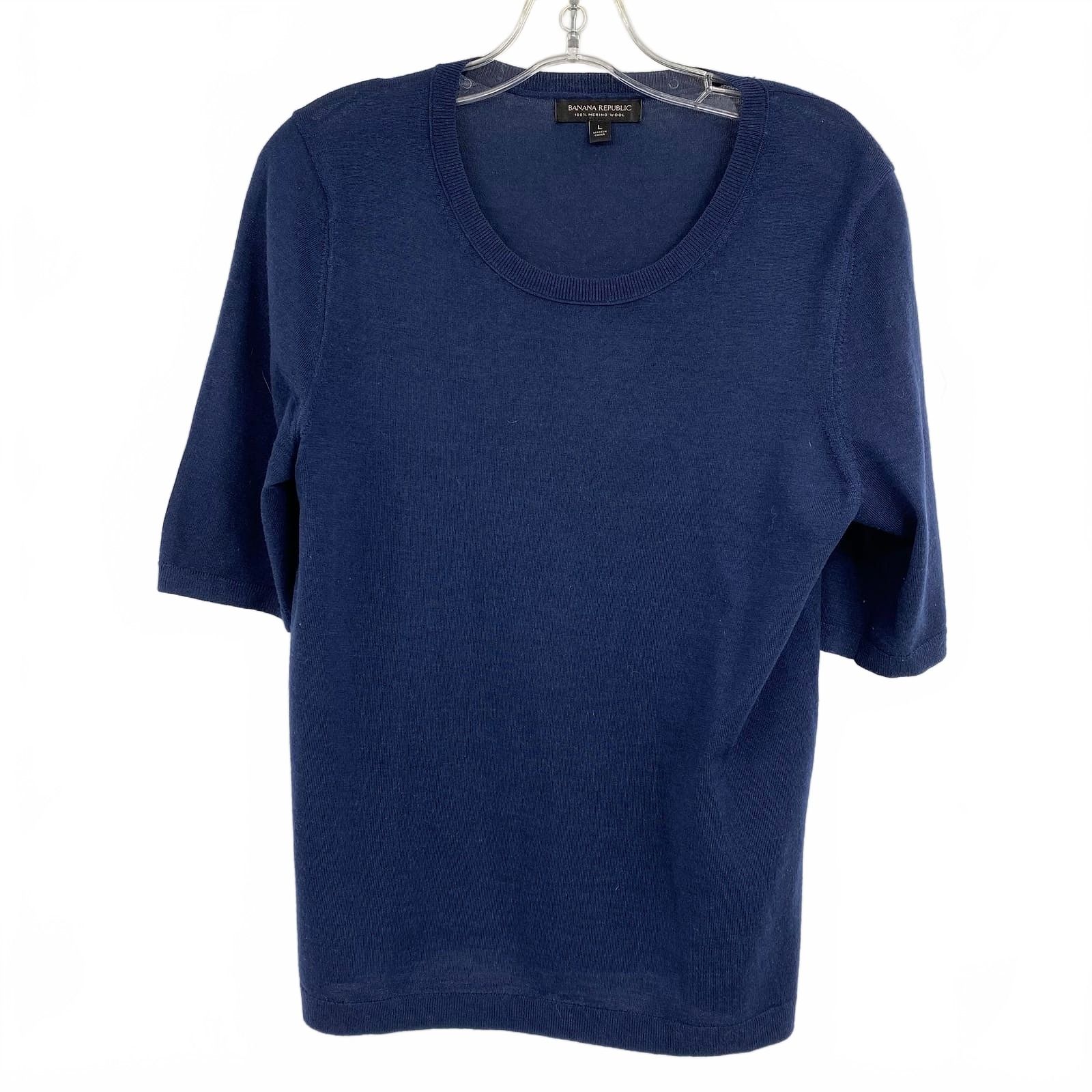 Banana Republic Navy 100% Merino Wool Tee