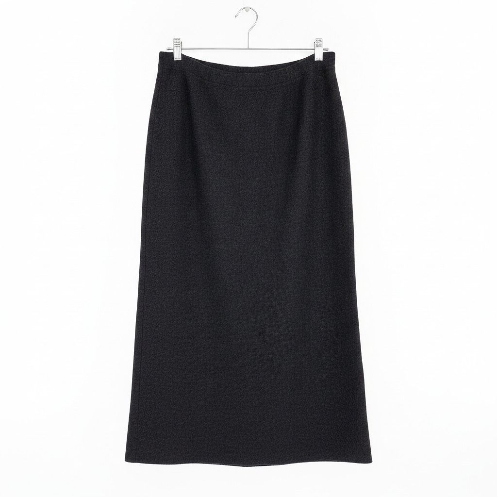 Eileen Fisher Grey Wool Midi Skirt