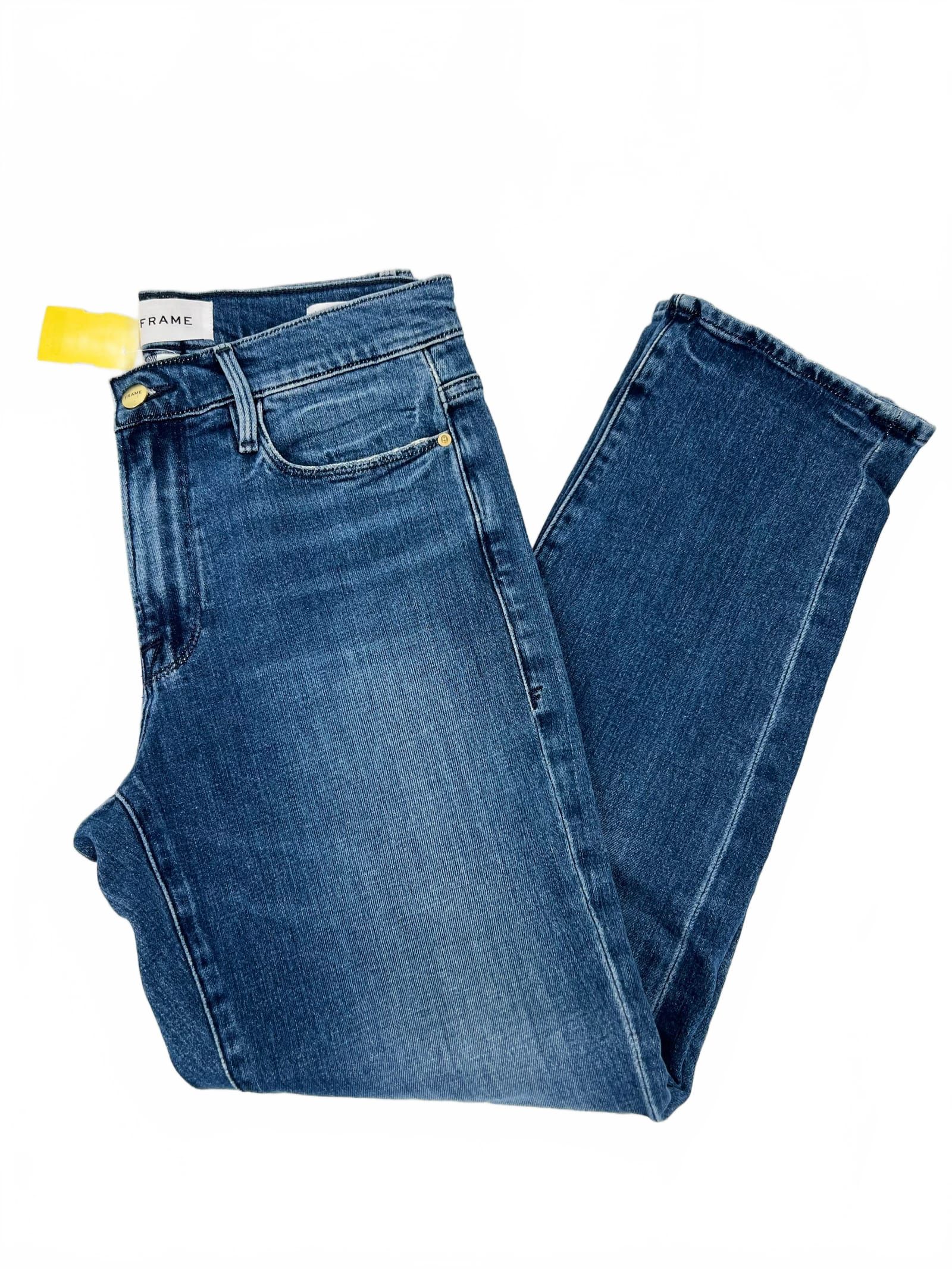Frame Denim Le Noiveau Straight Leg Med Wash Jeans