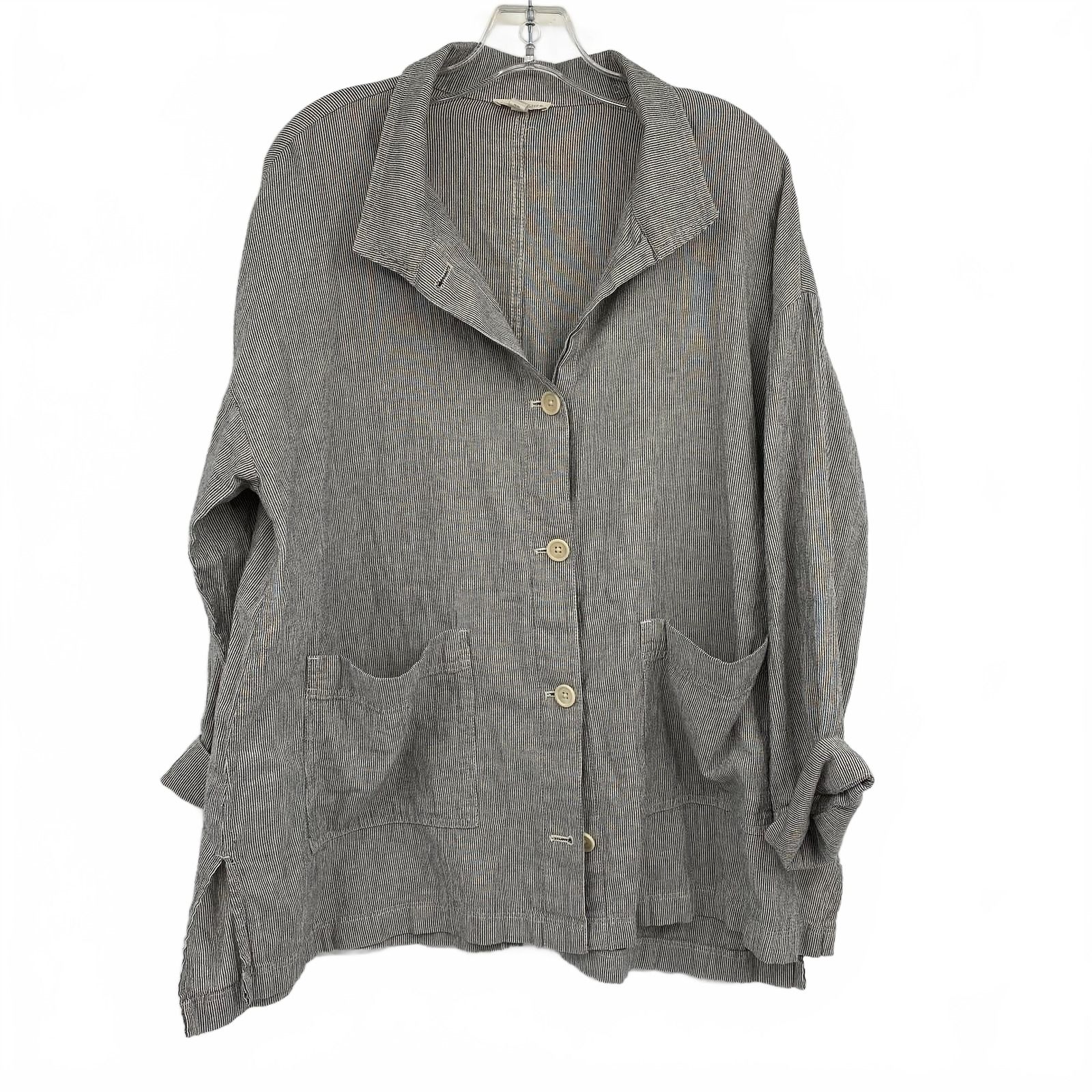 Eileen Fisher Gray Striped Shacket