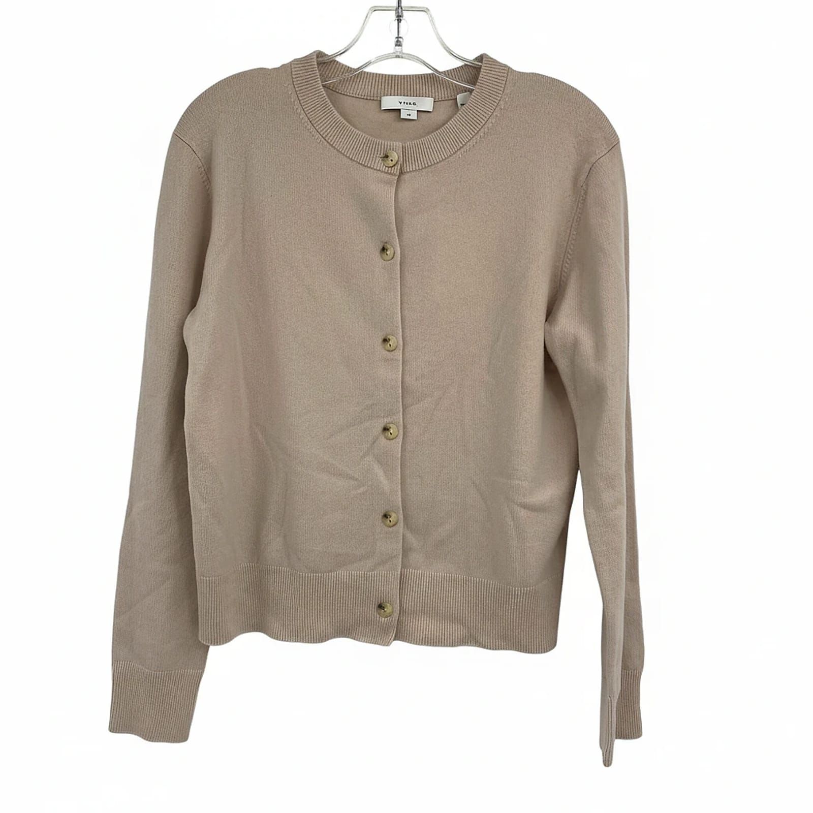 Vince Beige Wool-Nylon Cashmere Cardigan