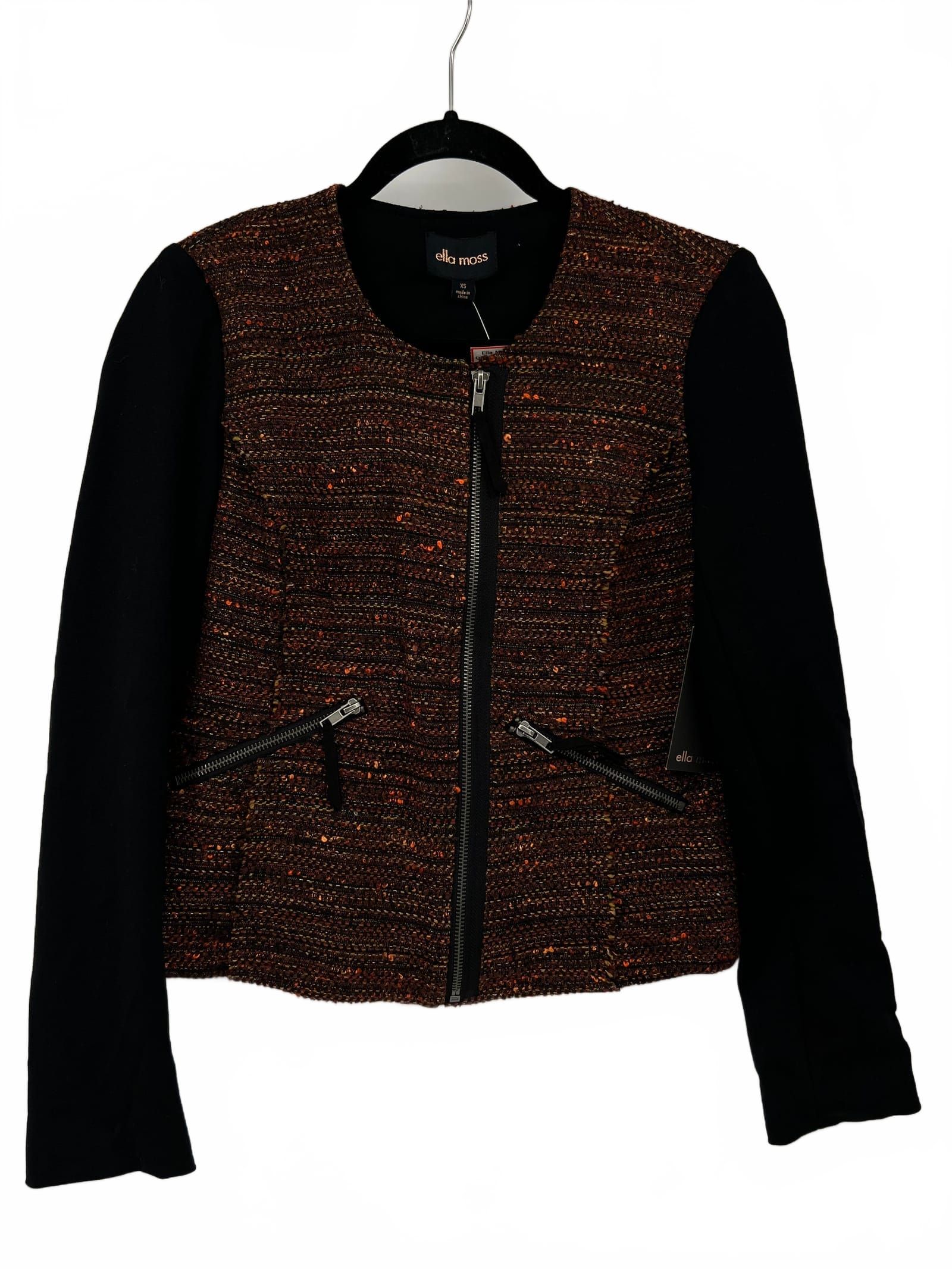 Ella Moss Twead Black Wool-Blend Jacket