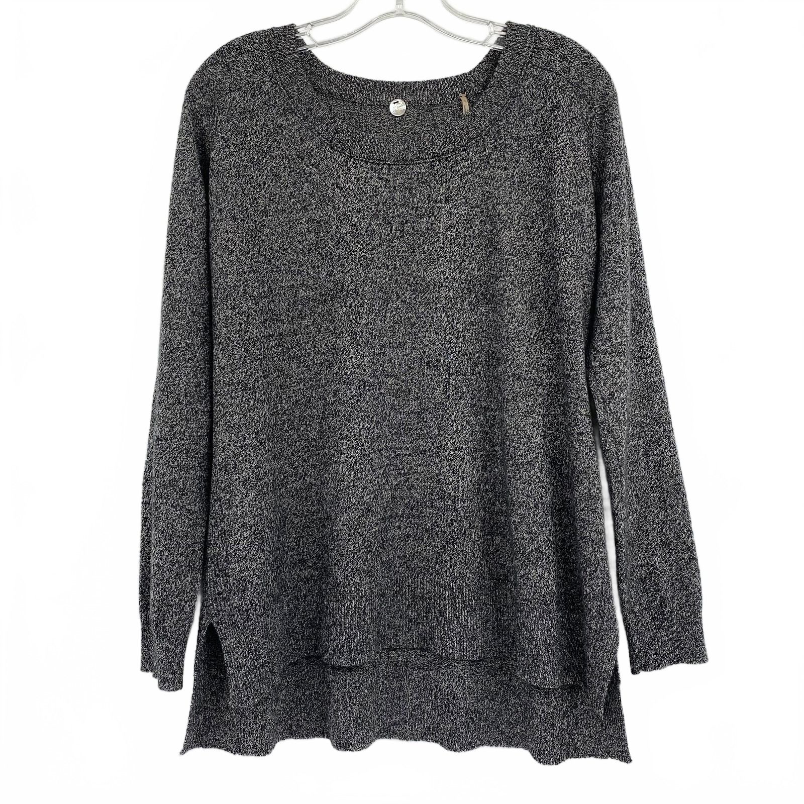 Margaret O’Leary Black Gray Cashmere Crewneck Sweater