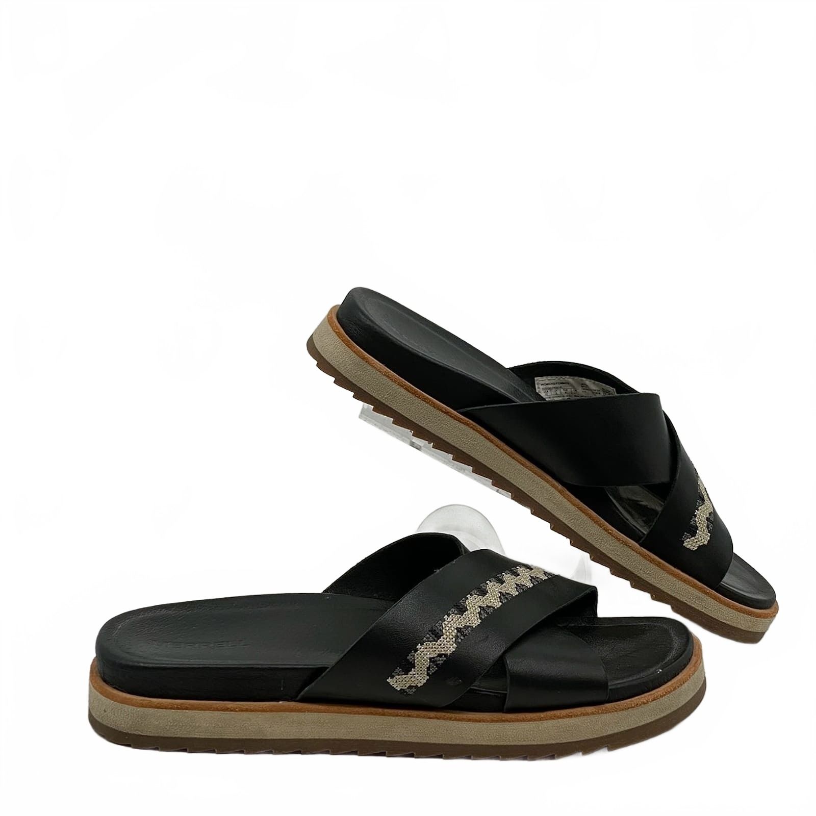 Merrell Black Criss Cross Slide Sandals