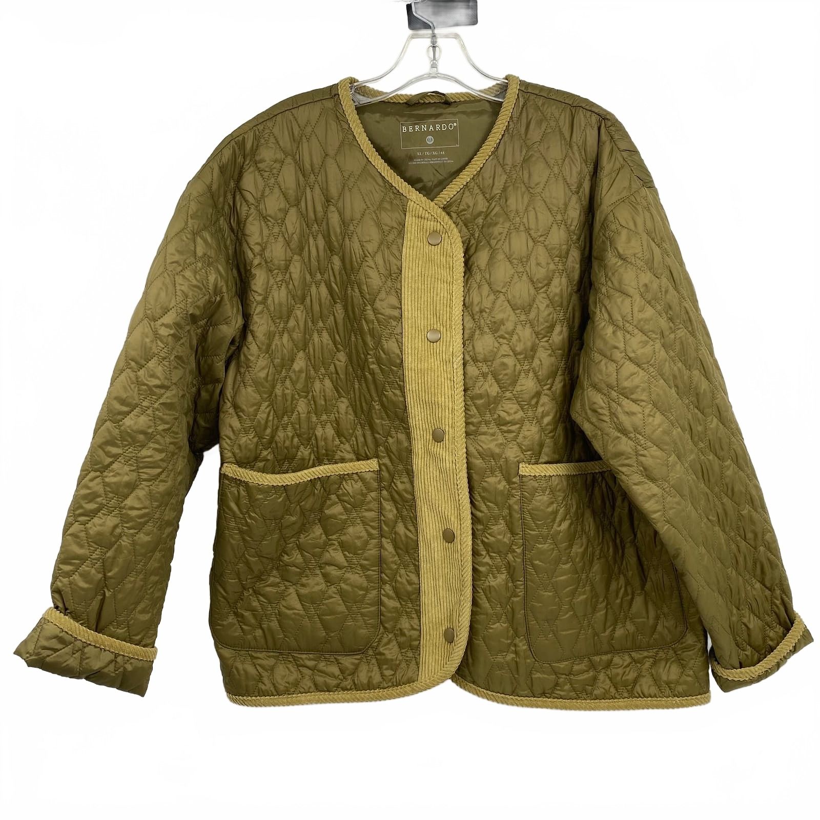 Bernardo Green Nylon Quilted Puffers Jacket