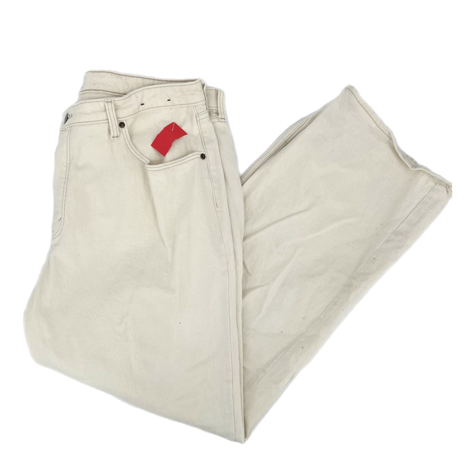 Abercrombie & Fitch Cream High-Rise Flare Jeans