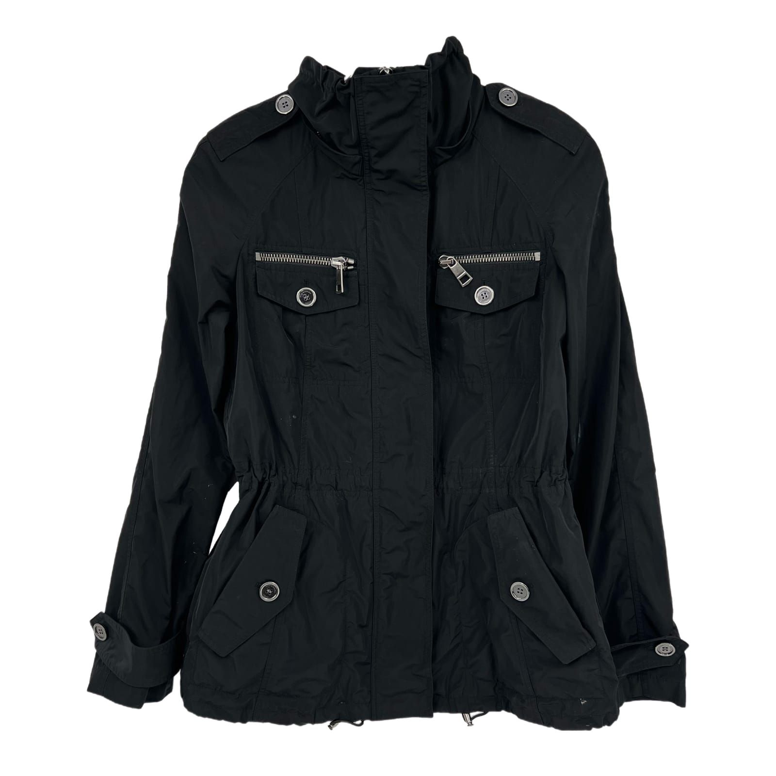 Burberry Brit Black Zip Cinch Waist Jacket
