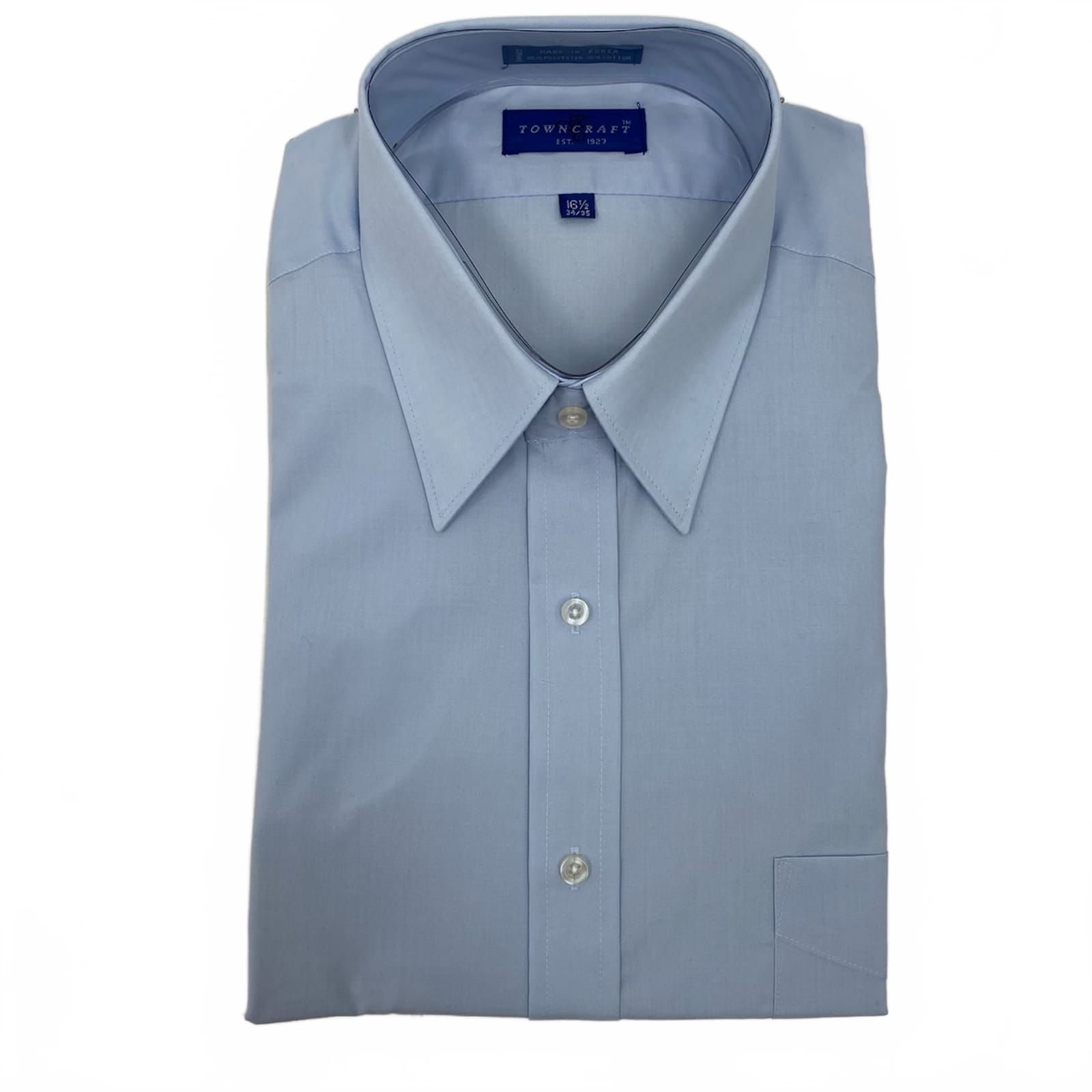 Towncraft Blue Long Sleeve Button Down Dress Shirt