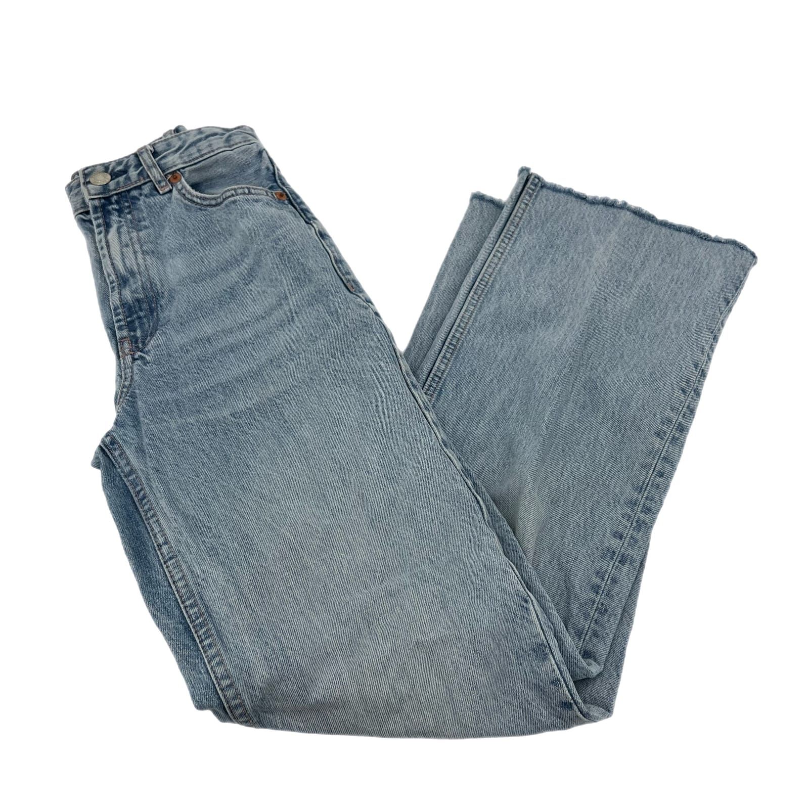 Zara Light Blue Straight Leg Jeans