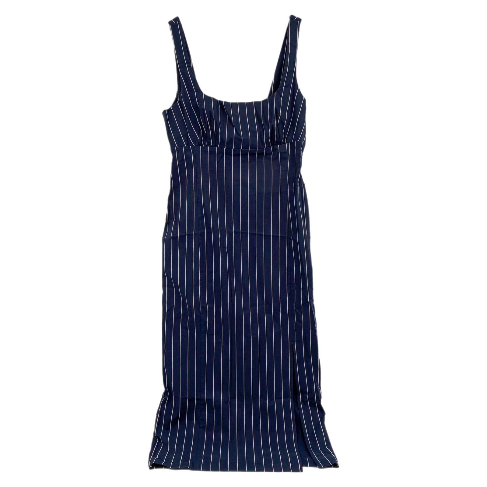 Anthropologie Blue White Striped Midi Dress