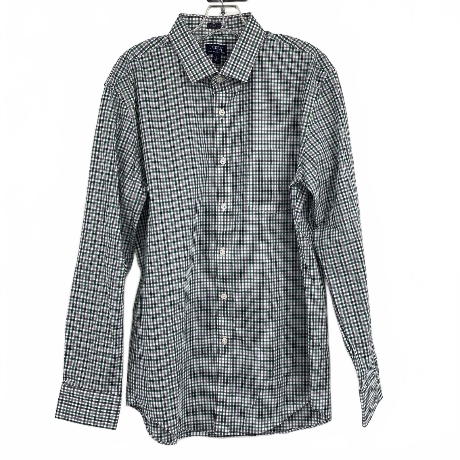 J. Crew Green Plaid Cotton Blend Button-Down