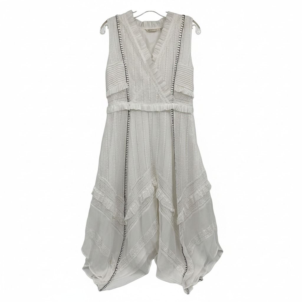 Soft Surroundings White/Black Lace Maxi Dress