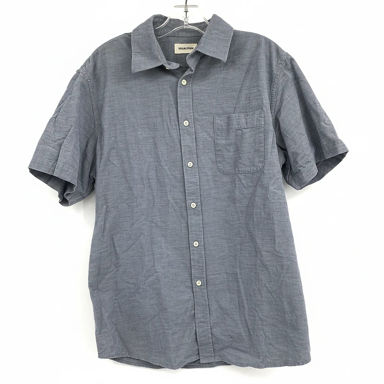 Taylor Stitch Gray 100% Cotton Short Sleeve Casual Button Down
