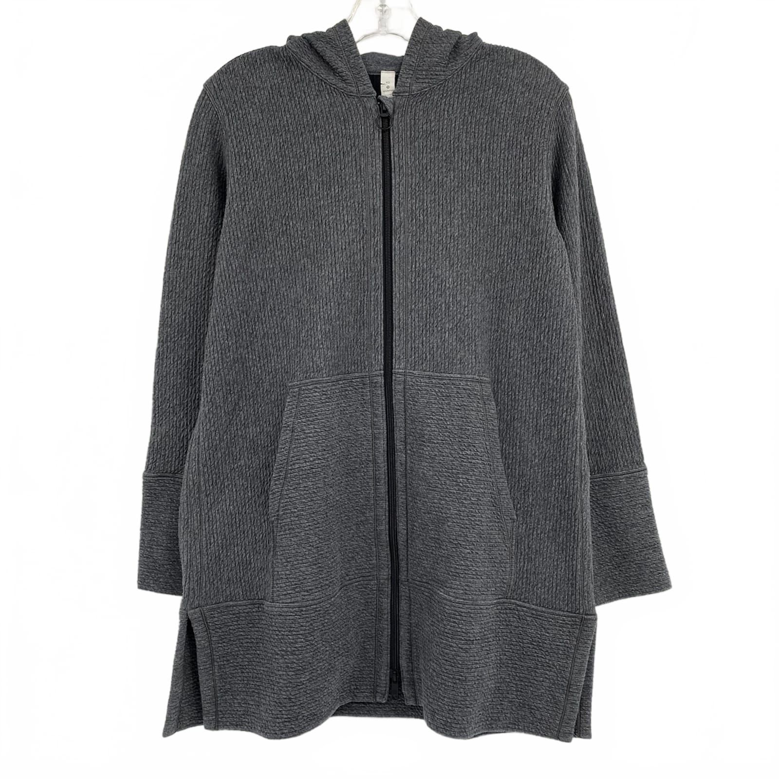lululemon Gray Along the Way Hooded Zip-Up Jacket
