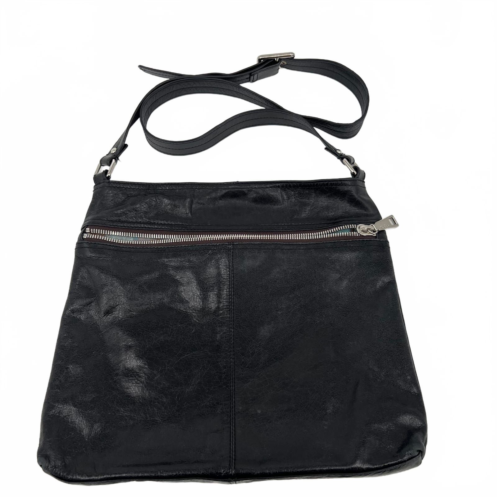 HOBO Crossbody Bag Black Leather & Polyester