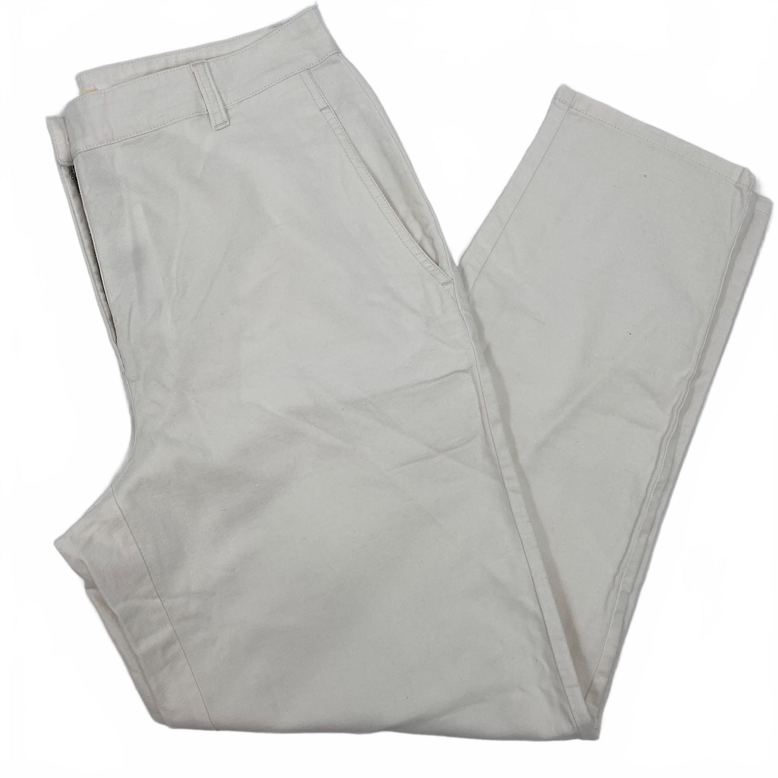 Eileen Fisher White Ankle Pants Straight Leg