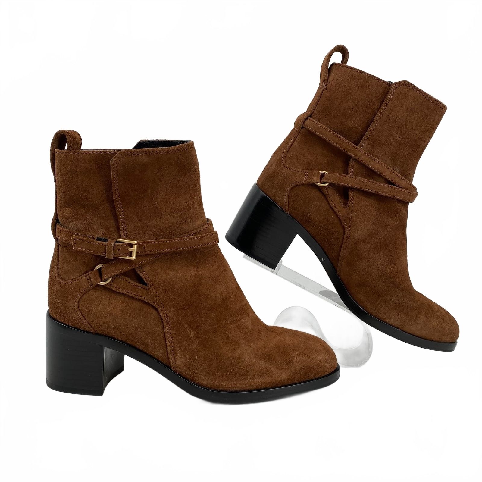 Rag & Bone Brown Suede Buckle Booties