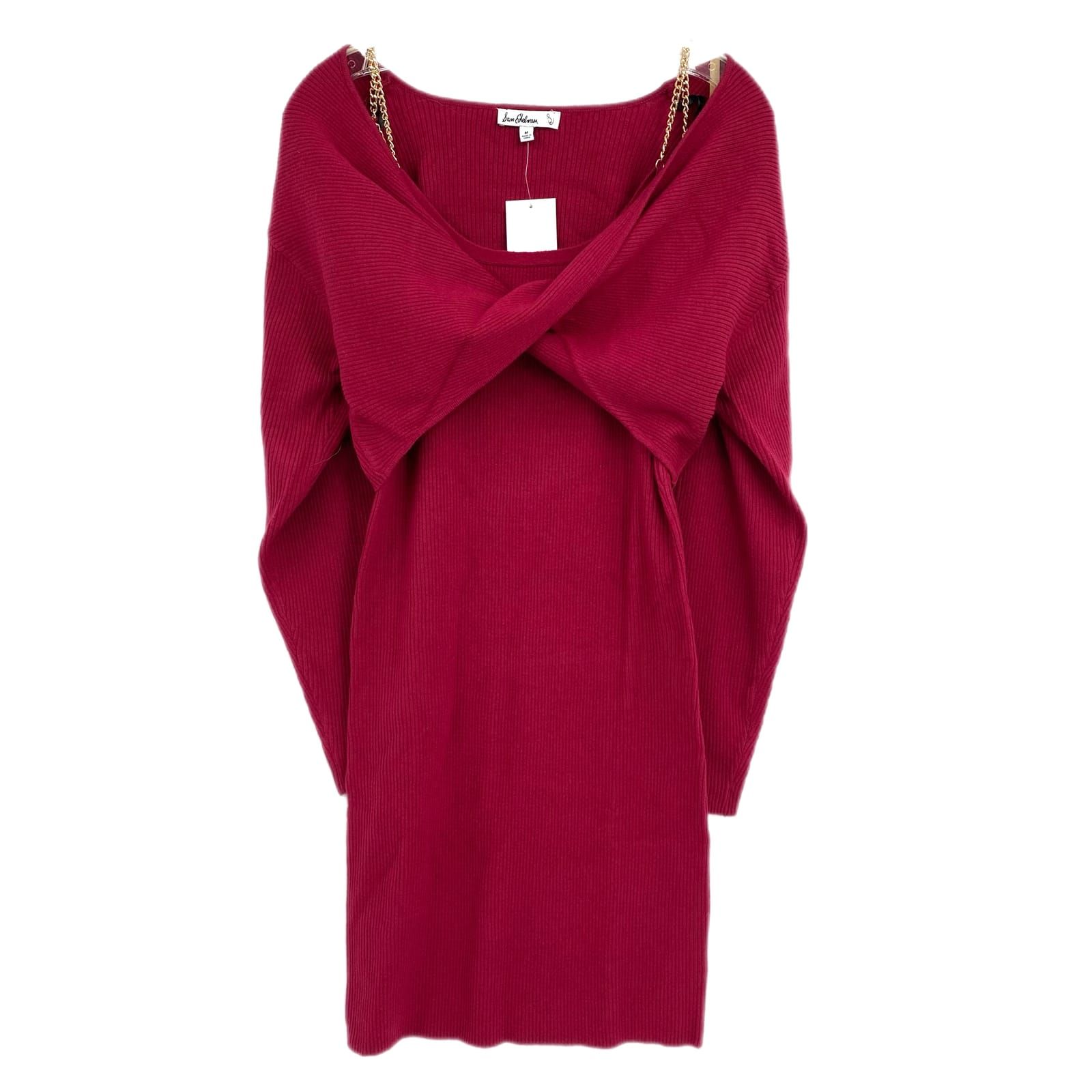 Sam Edelman Red Allie Rib Knit Bodycon Mini Dress & Shrug