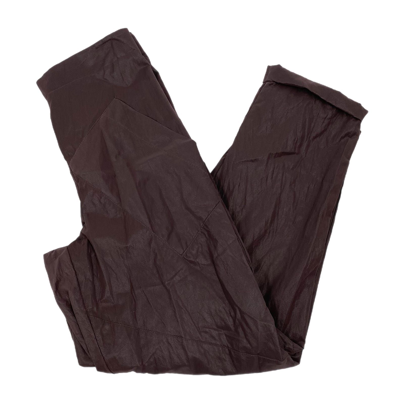 Ozai N Ku Brown Coated Ankle Pants