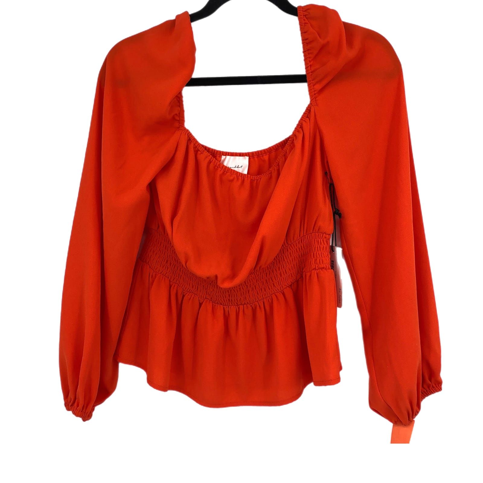 Line & Dot Orange Basic Blouse