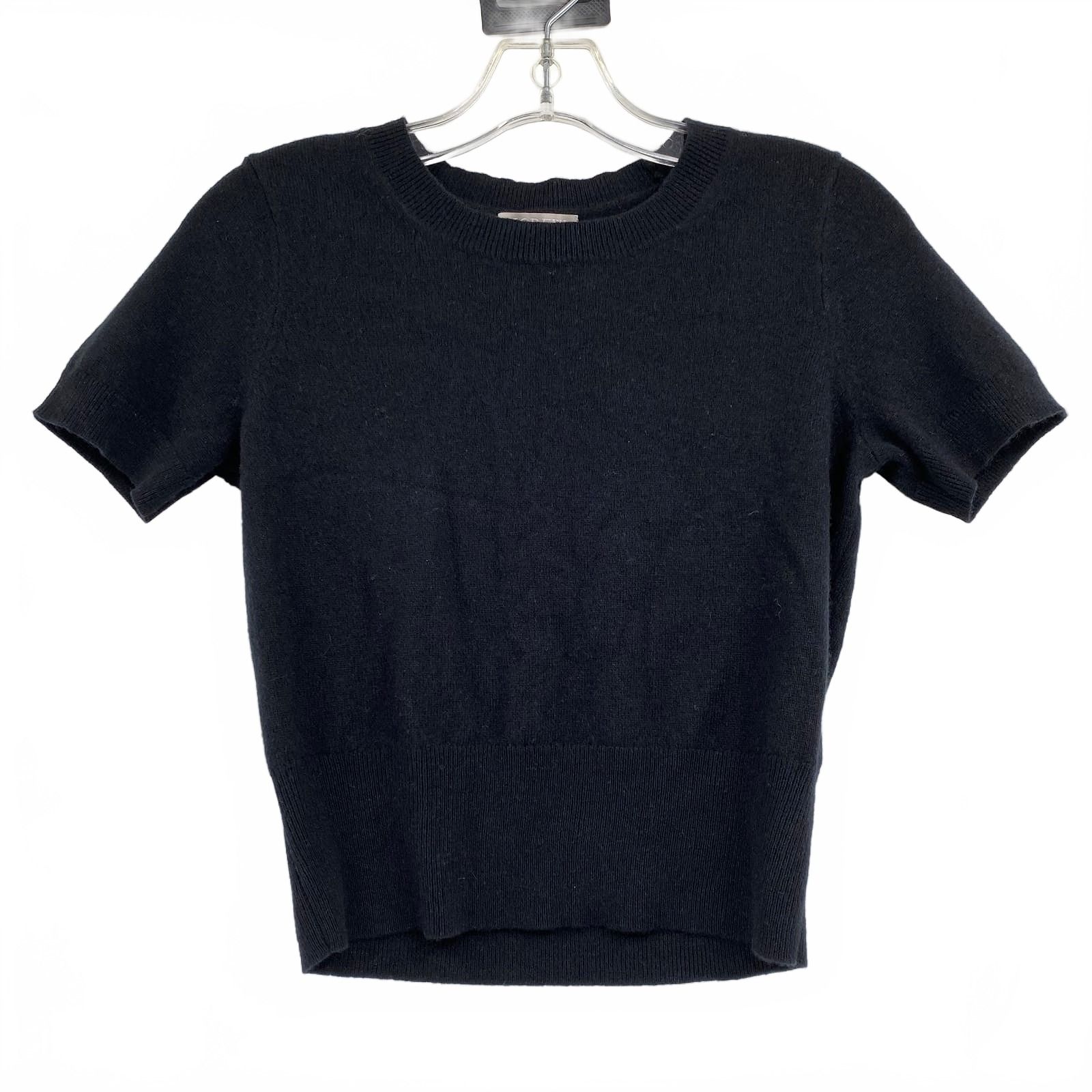 J. Crew Black Cashmere Short Sleeve Sweater
