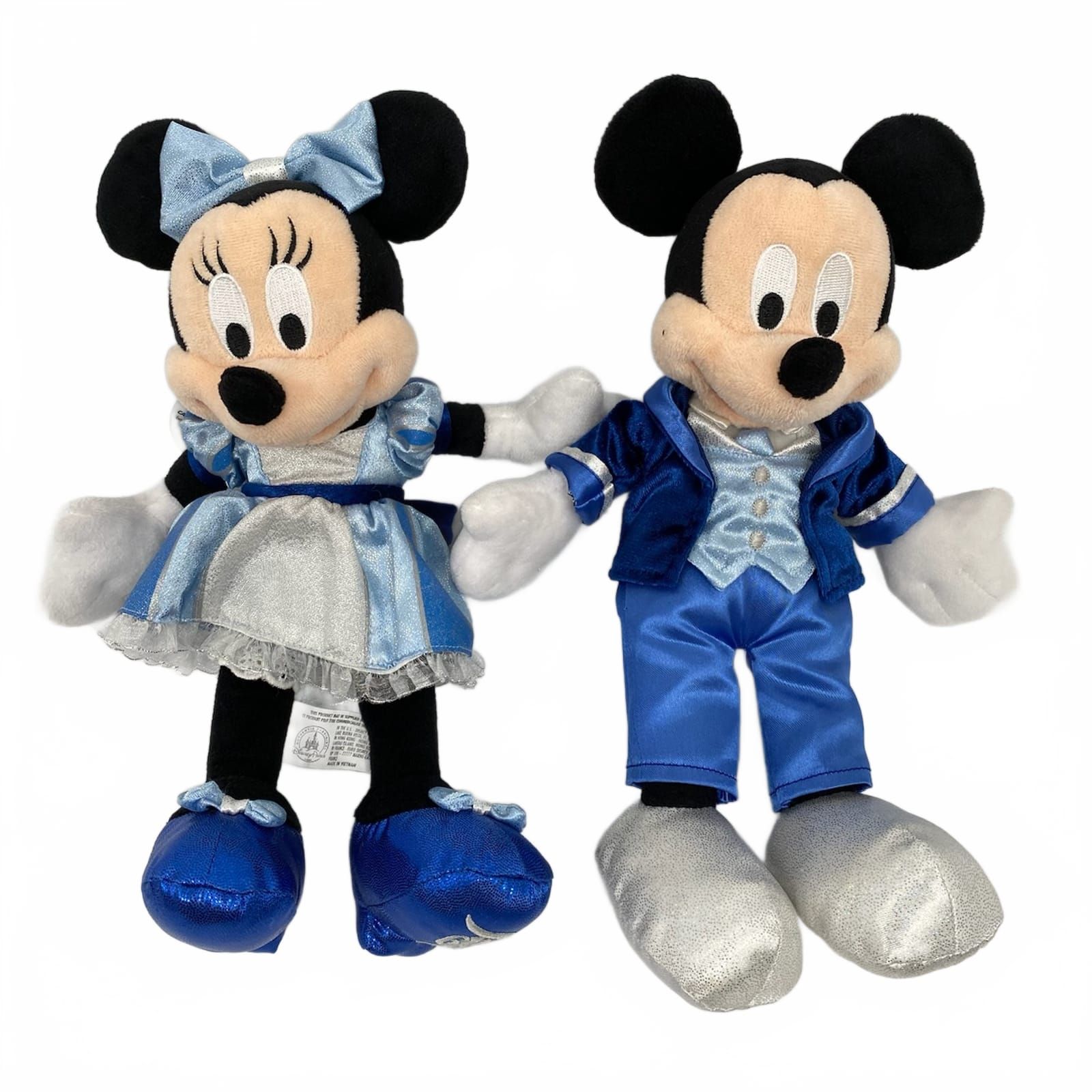 Disney Blue Diamond Celebration Mickey and Minnie Mouse 9” Plush Set