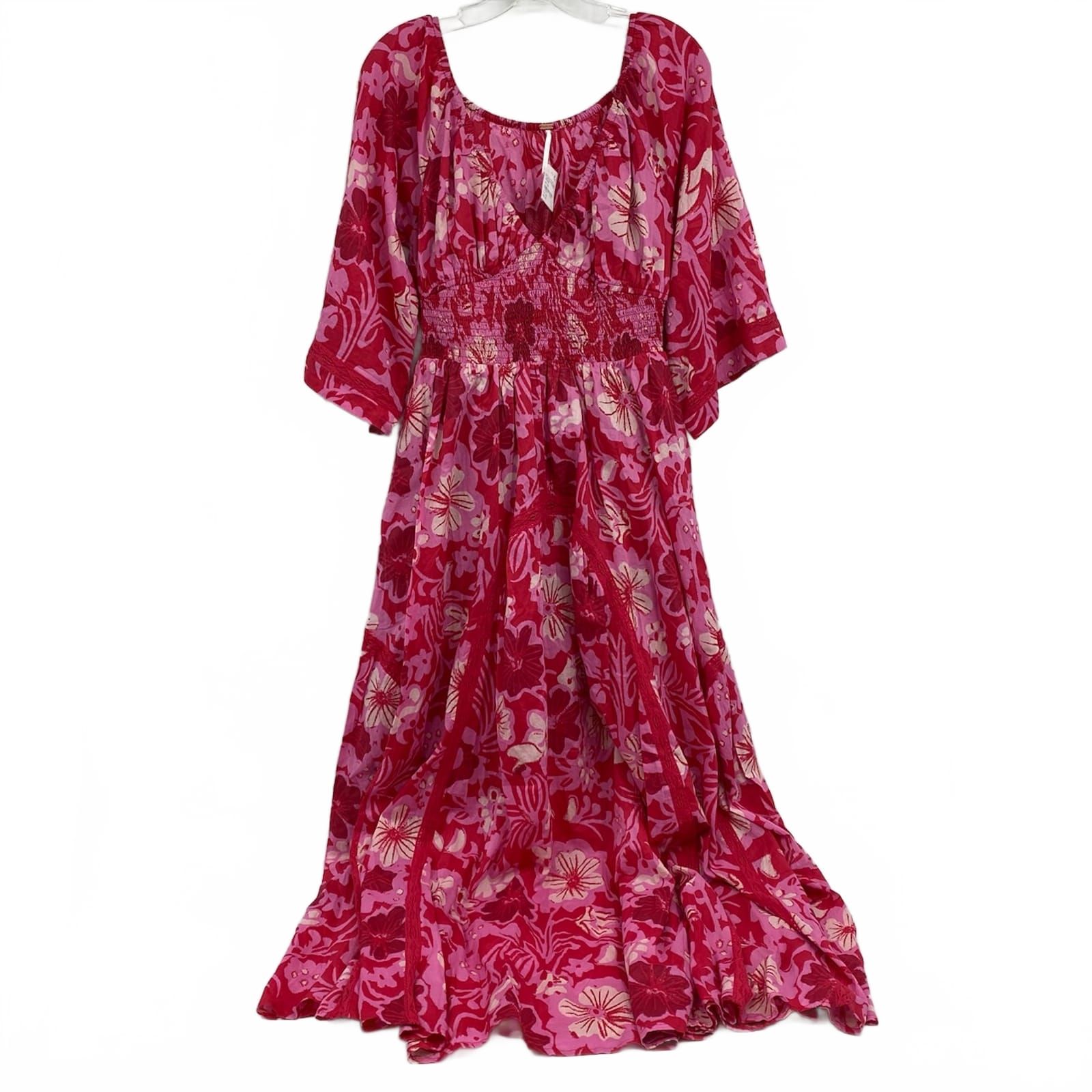 Free People Pink/Red Floral Maxi Dress