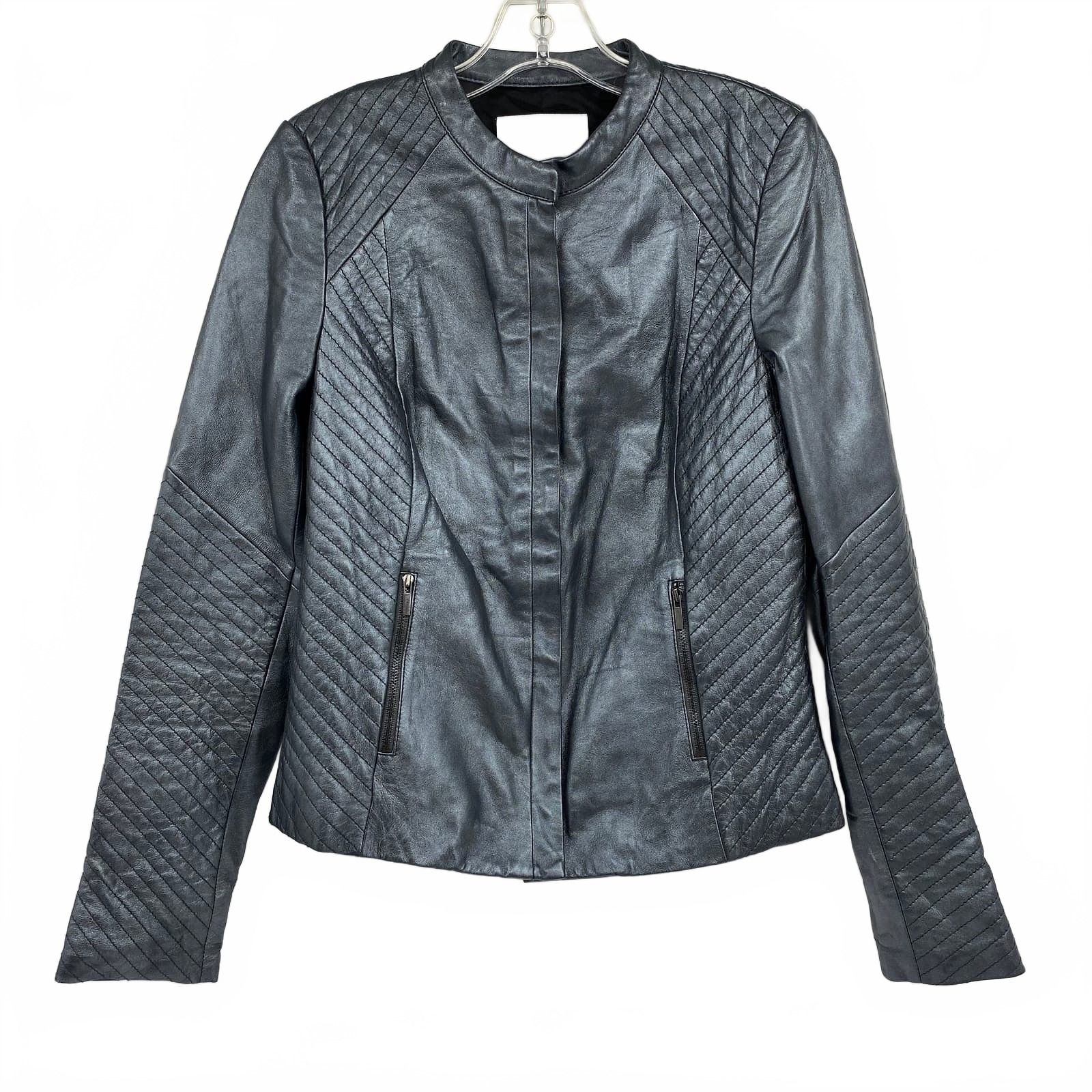 Classiques Entier Silver Quilted Leather Jacket