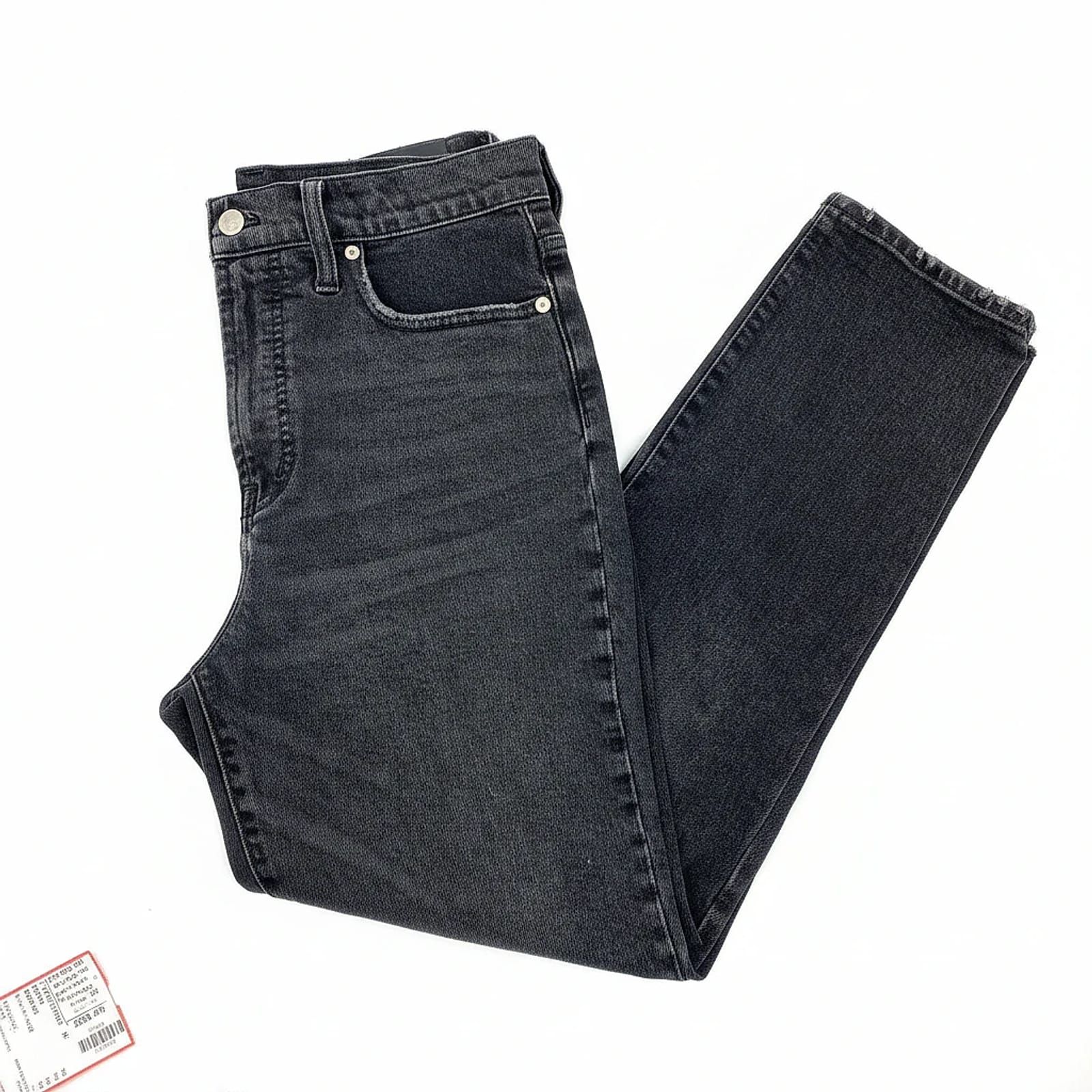 Madewell Black Cotton Blend Straight Leg Jeans