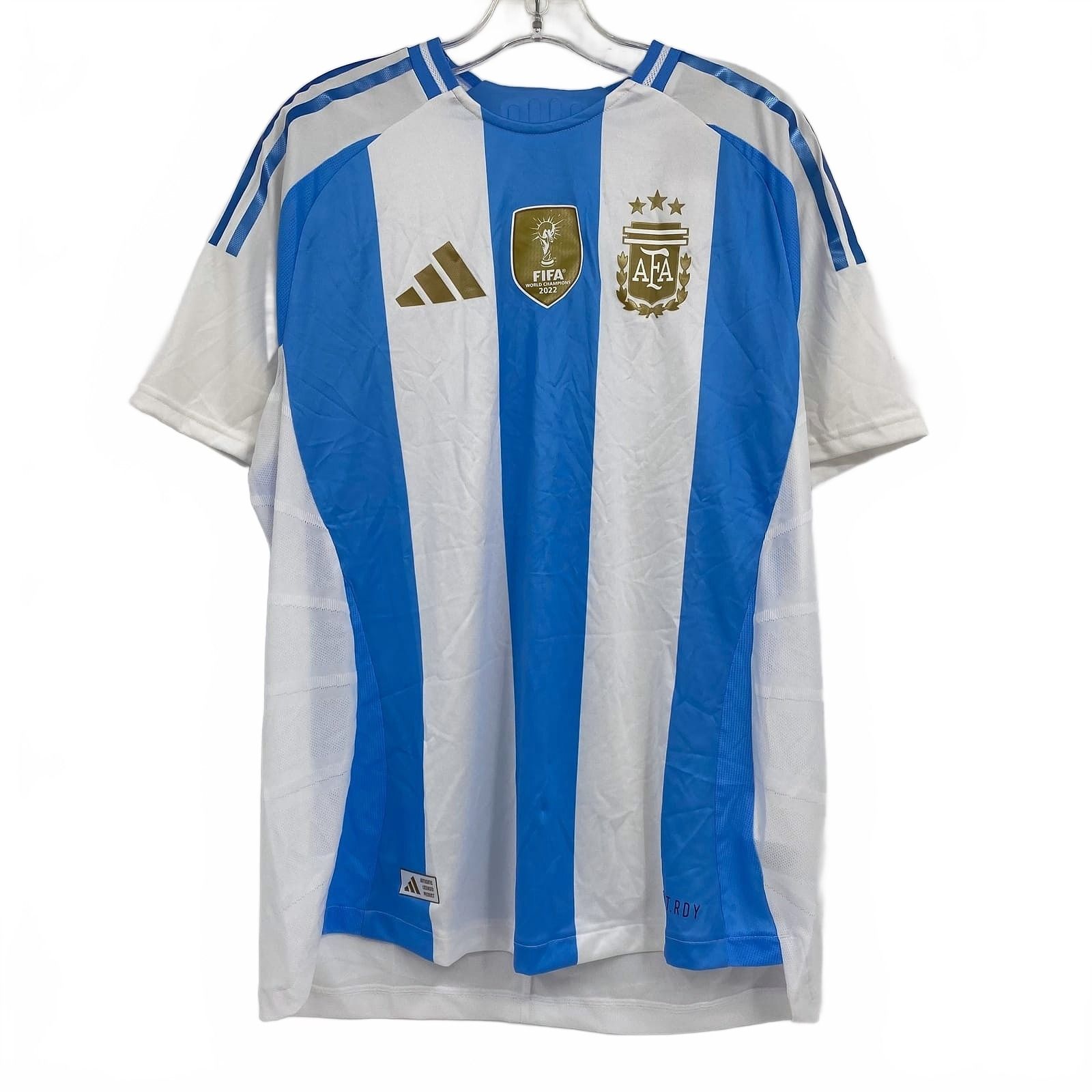 Adidas Blue White AFA FIFA World Champions 2022 Soccer Jersey