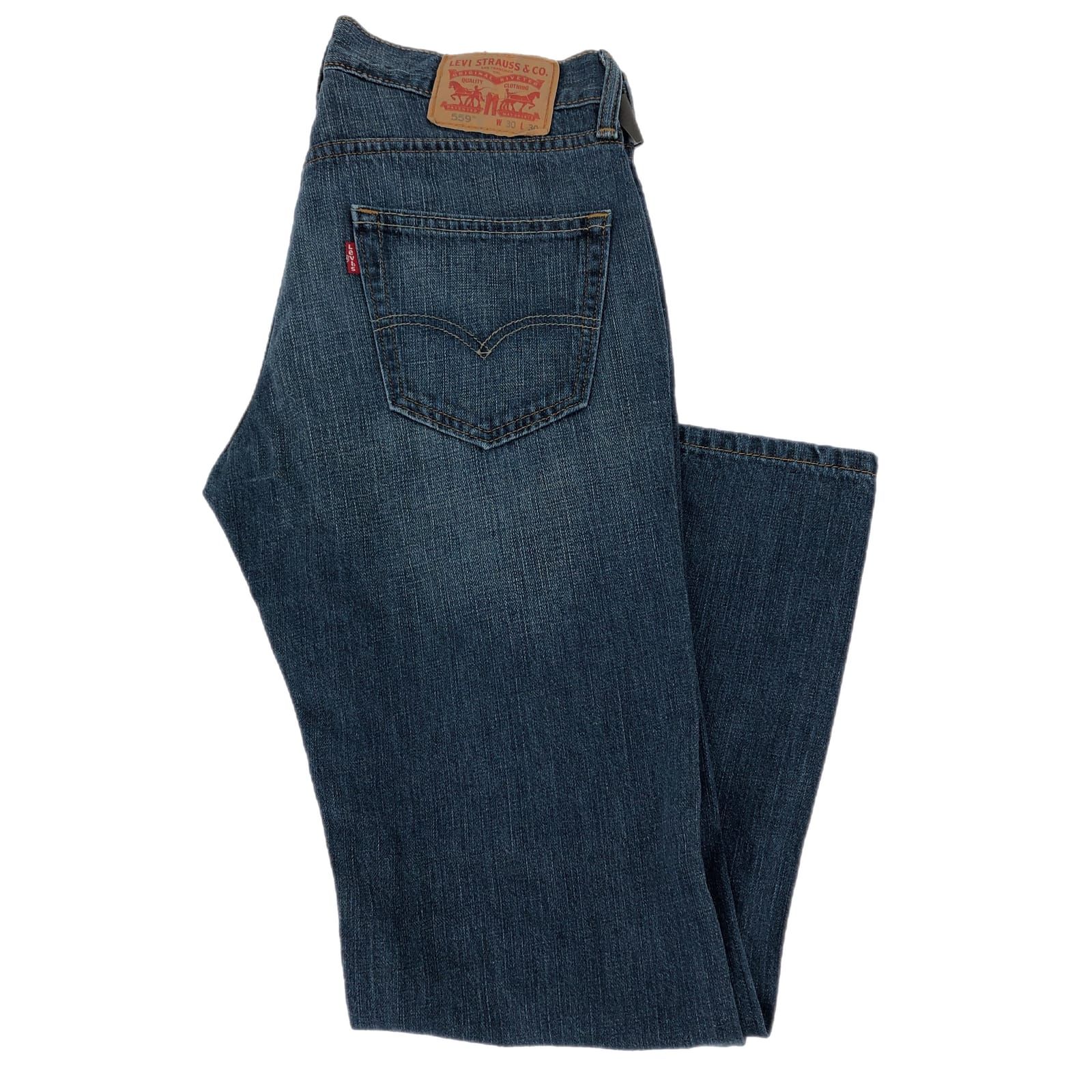 Levi's Blue Straight Leg Jeans Leg Mid Rise 30in Inseam
