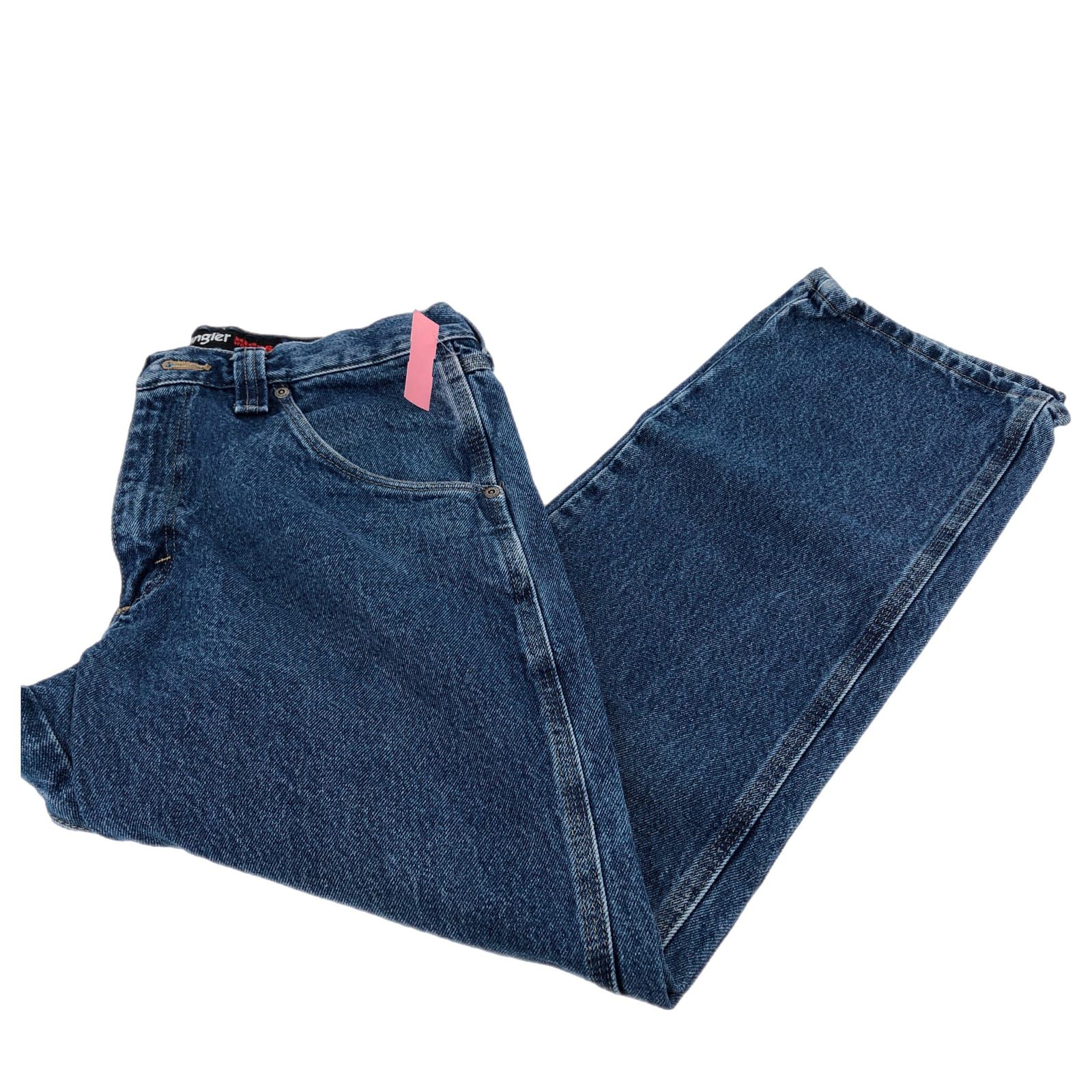Wrangler Blue Straight Leg Jeans Leg High Rise Inseam 26in
