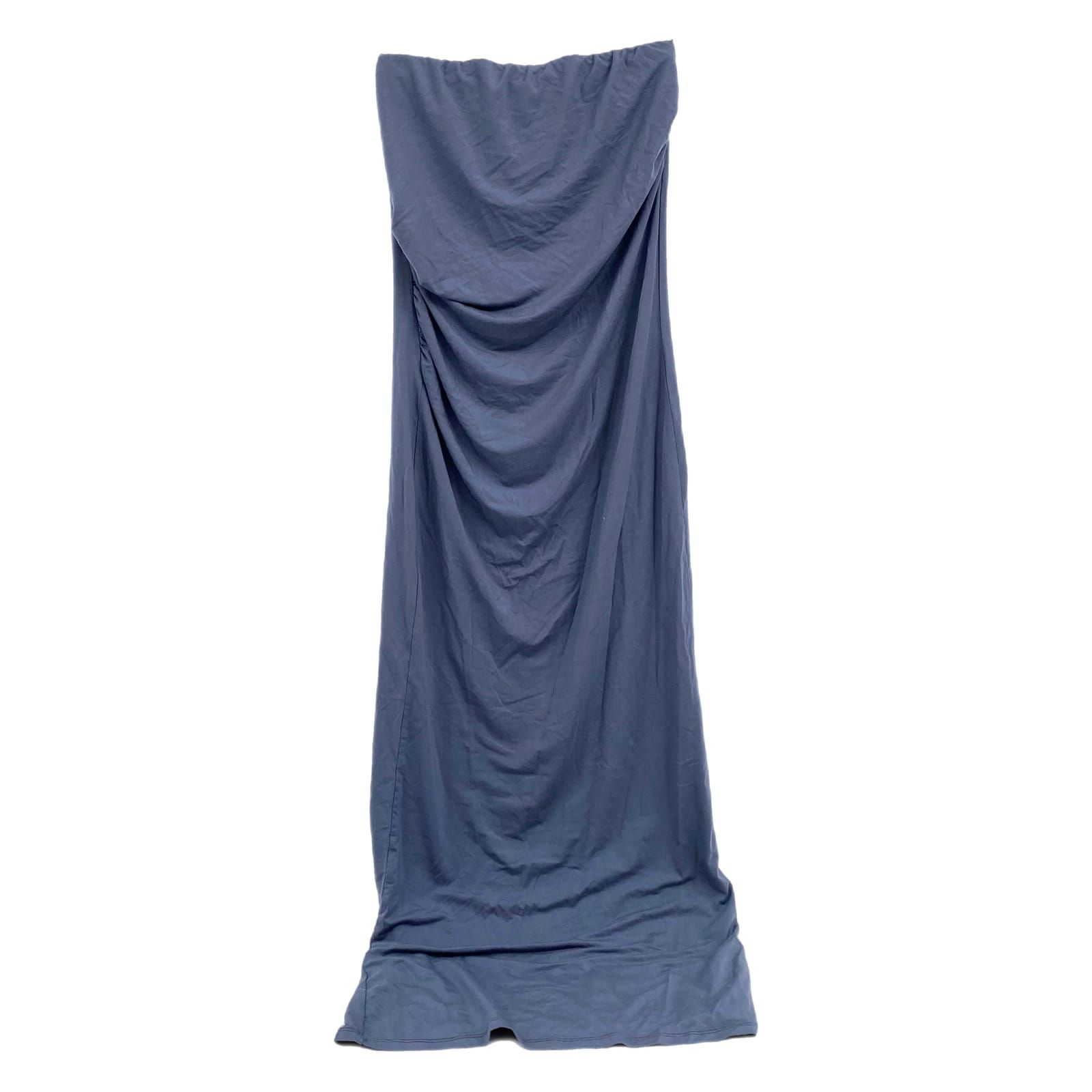 Reformation Blue Ruched Strapless Maxi Dress