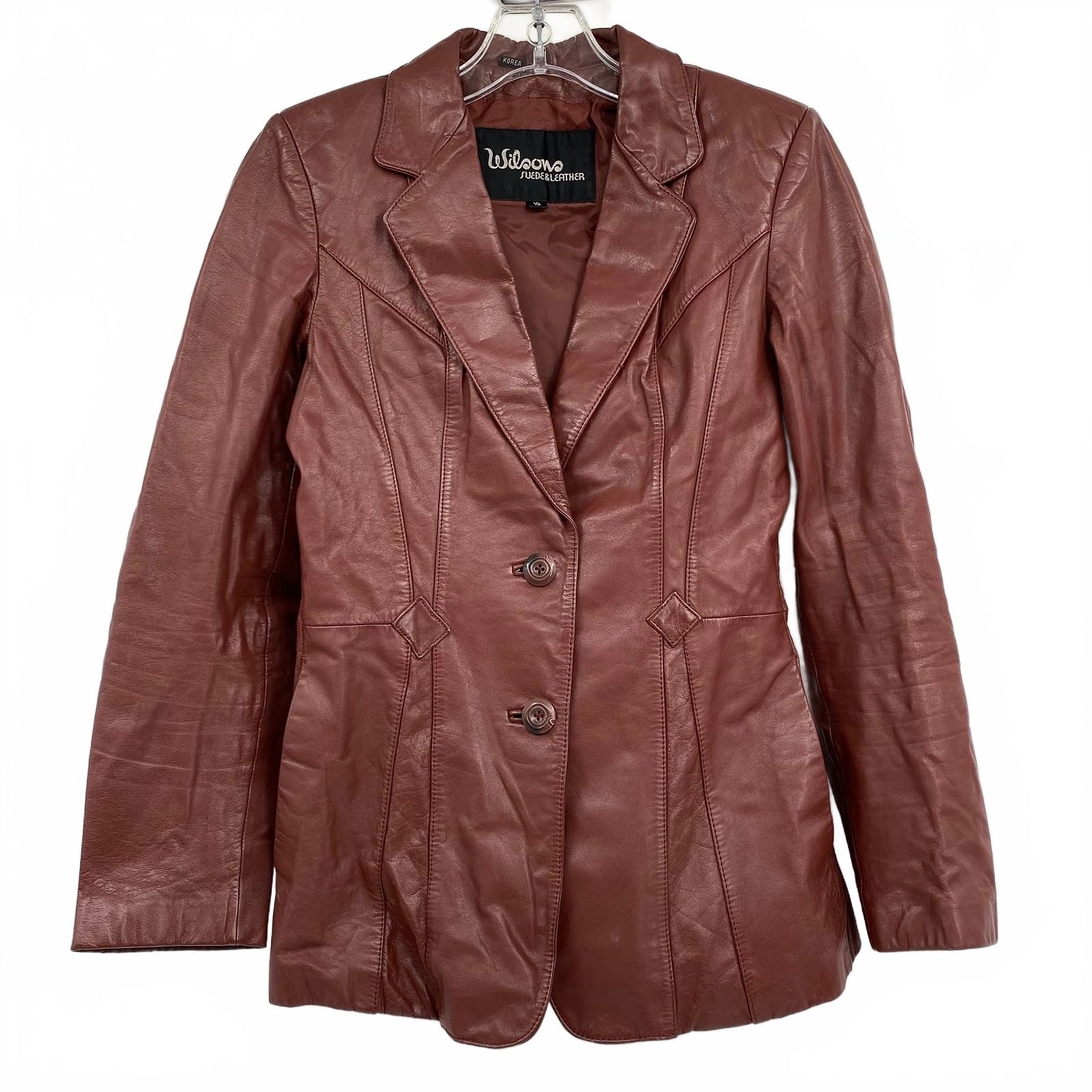 Wilson Brown Leather Blazer Jacket