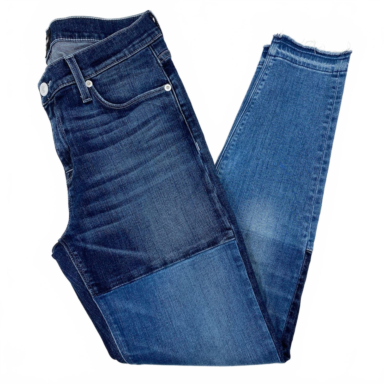 Hudson Jeans Blue Two-Tone Skinny Denim